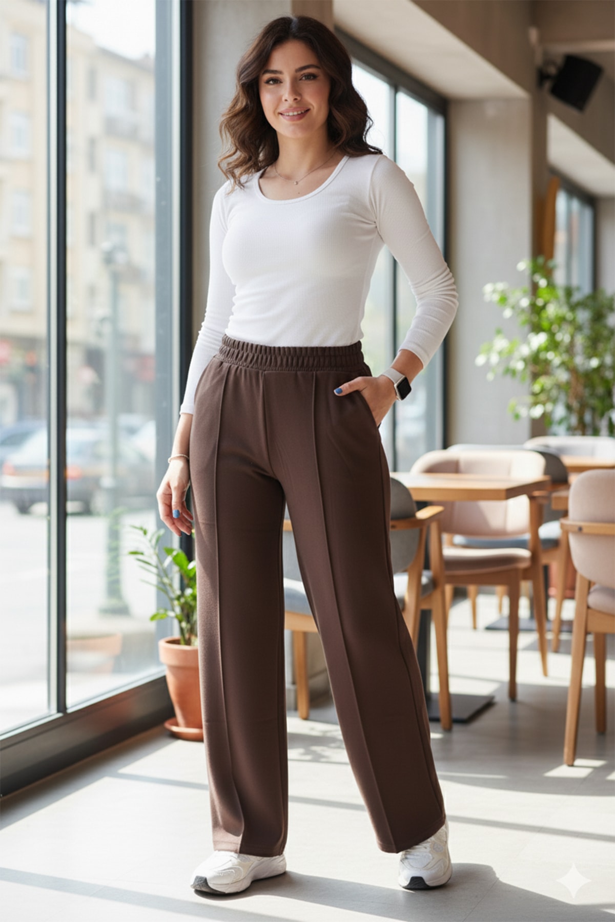 Beli Lastikli Wide Leg Eşofman