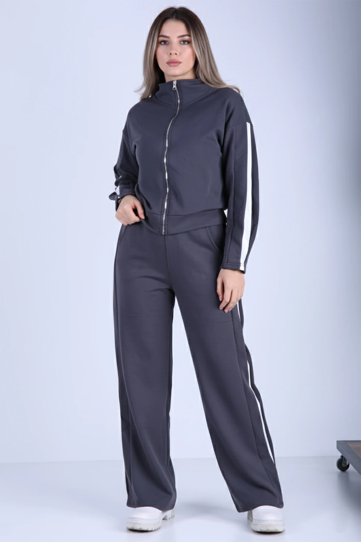 Garnili Fermuarlı İkili Takım