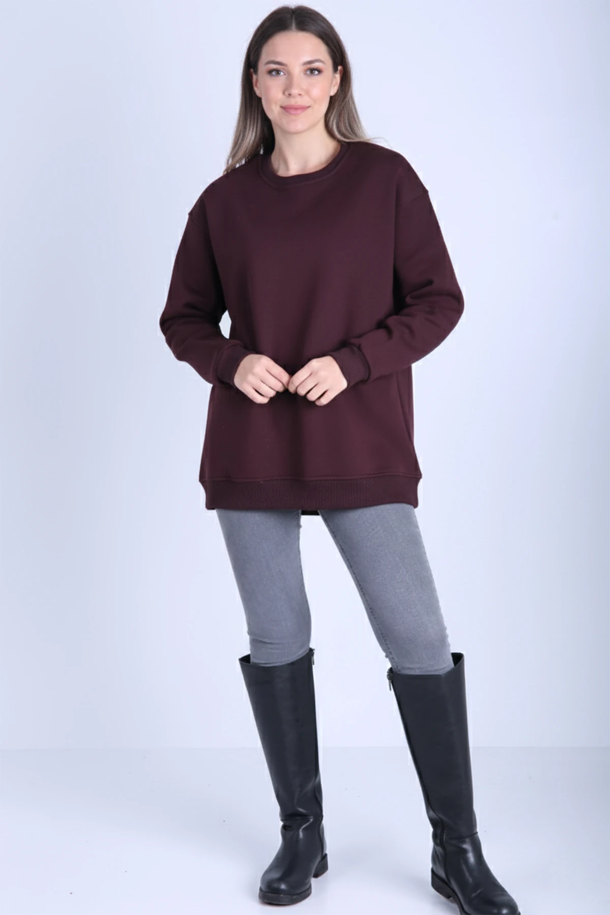 Şardonlu 3 iplik Sweatshirt