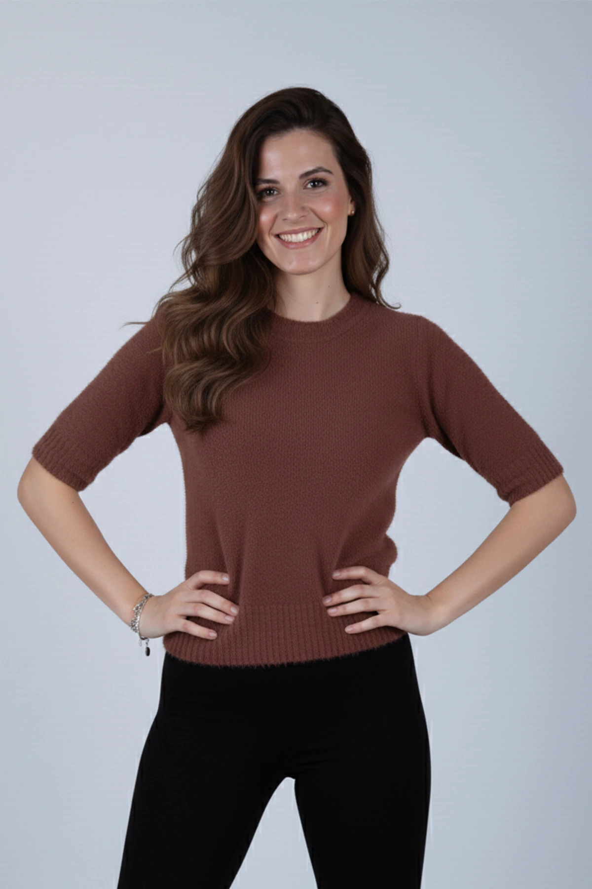 Sakallı Kısa Kol Kazak