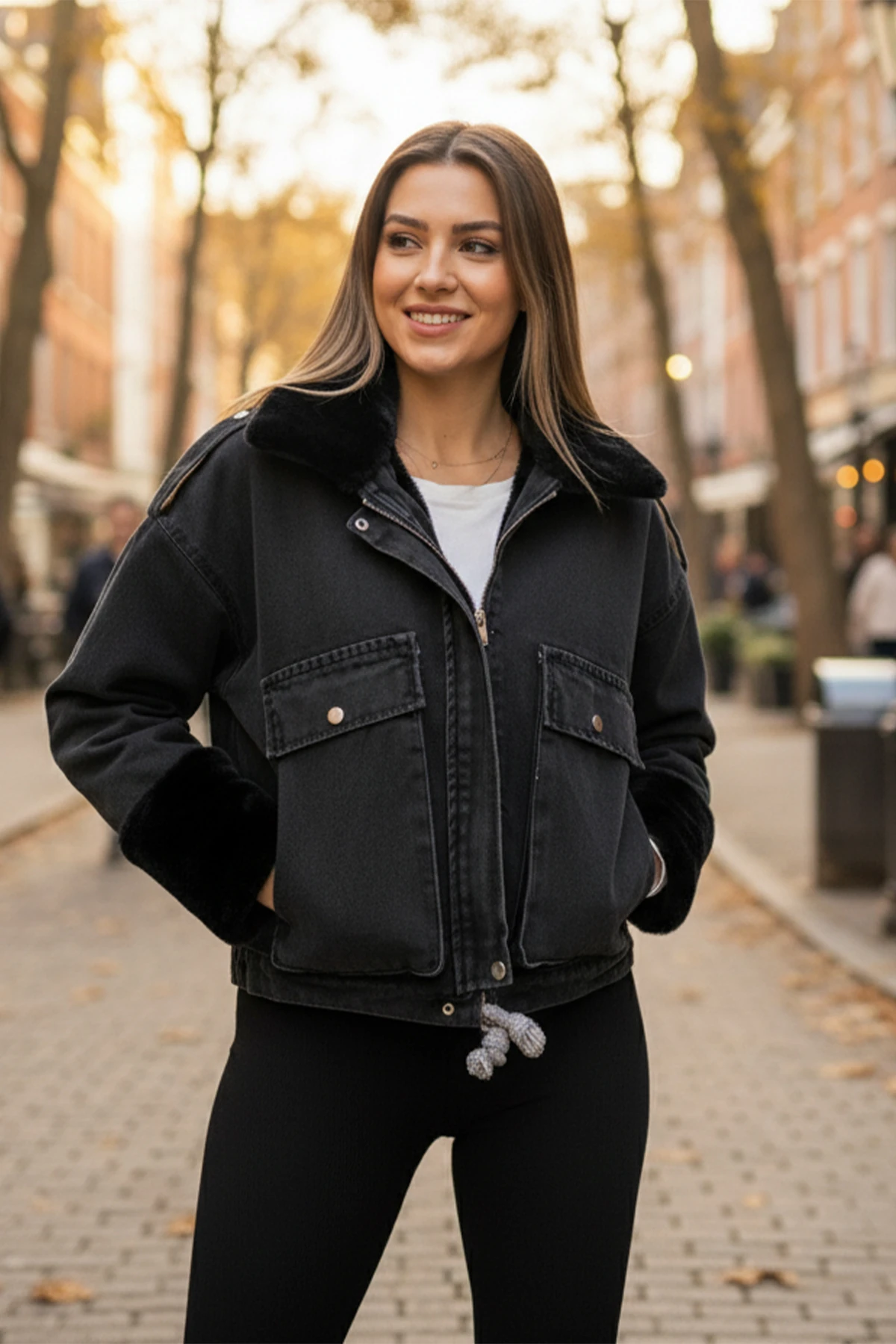 İçi Peluş  Kot Mont