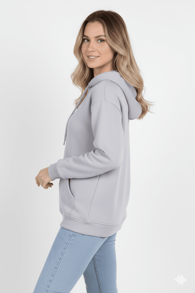 Kapüşonlu 3 İplik Sweatshirt – Oversize Rahat Kesim