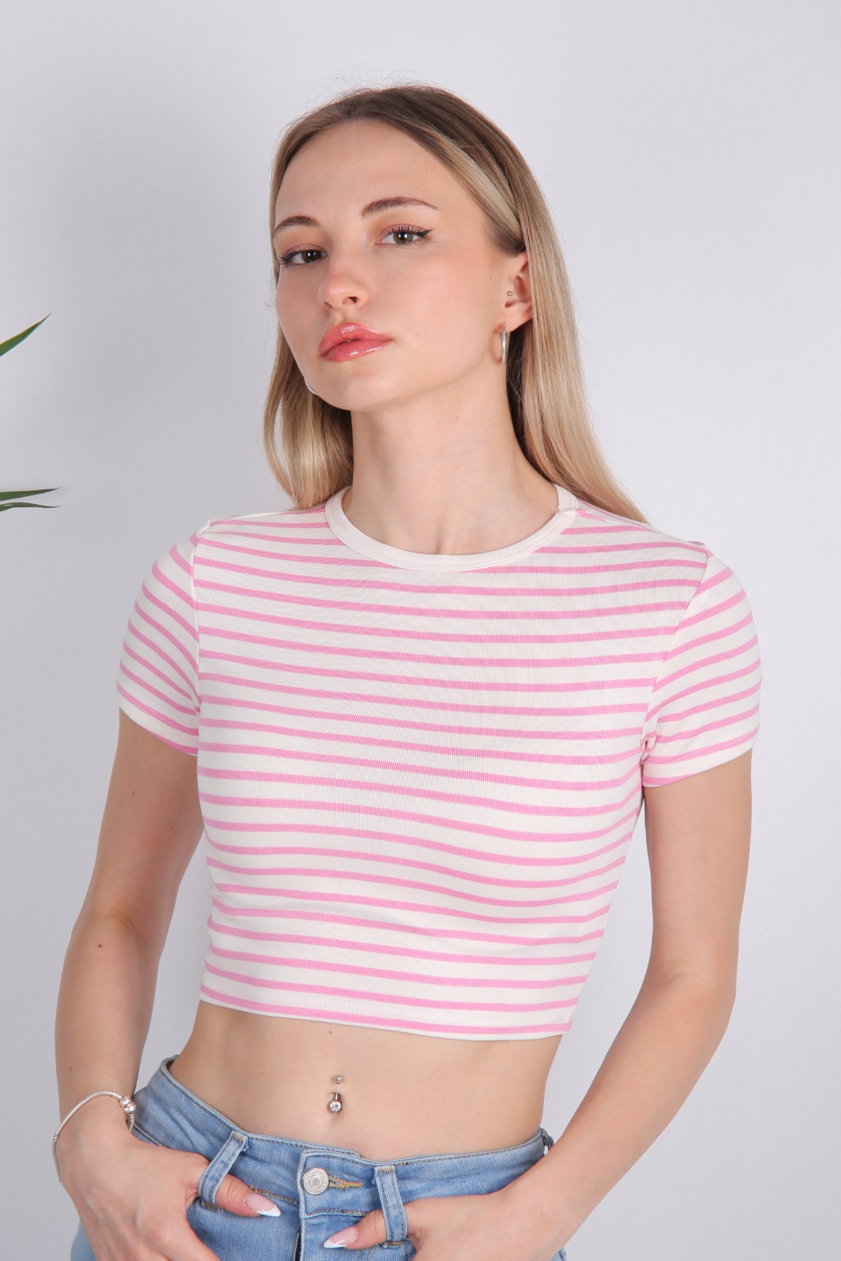 pembe çizgili