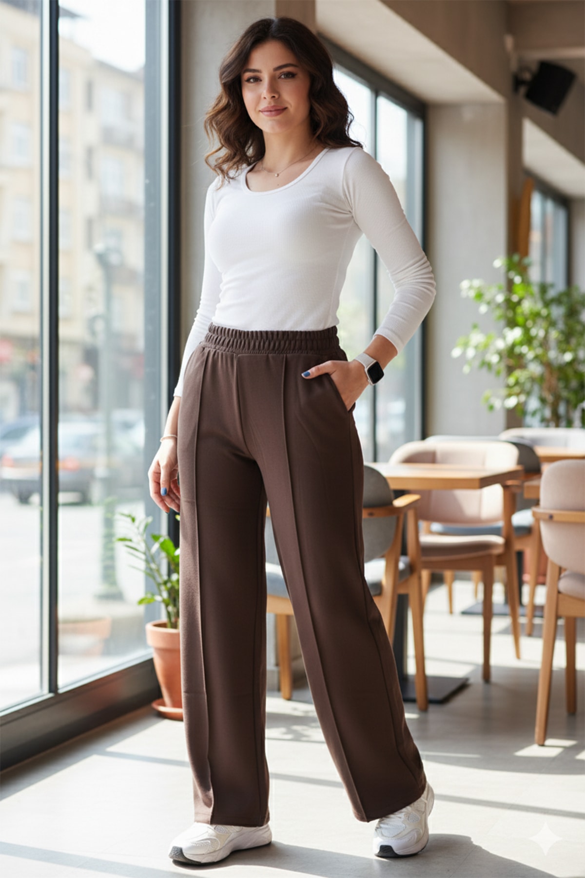 Beli Lastikli Wide Leg Eşofman