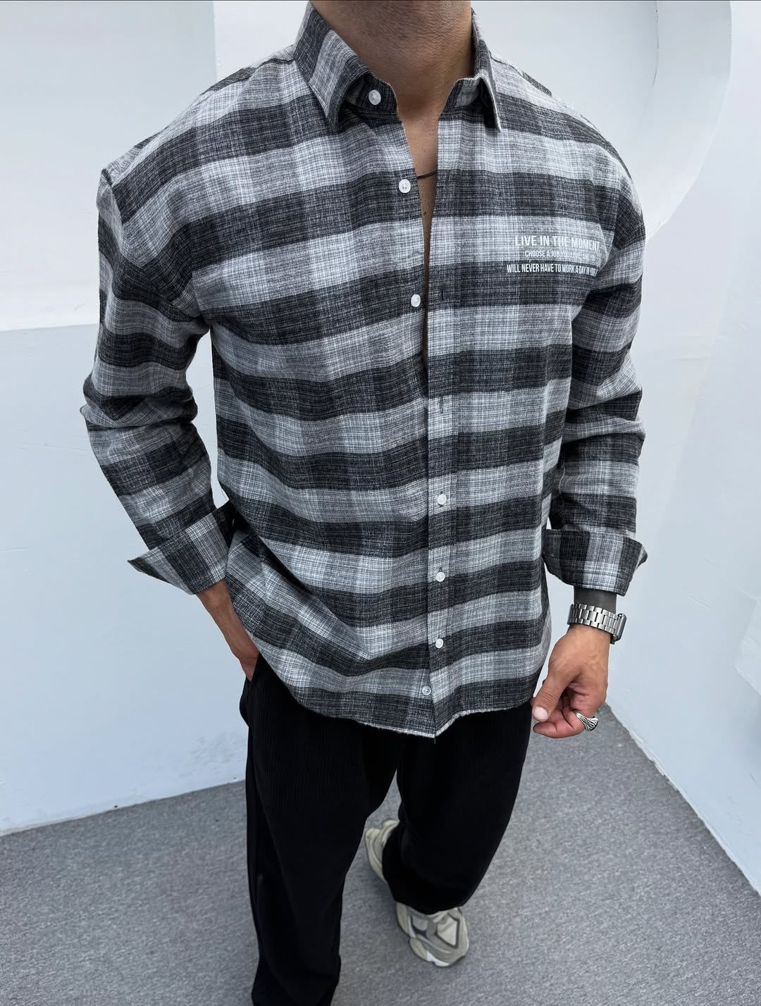 Erkek Oversize Kışlık Ekose Gömlek Pamuk Flanel Kumaş