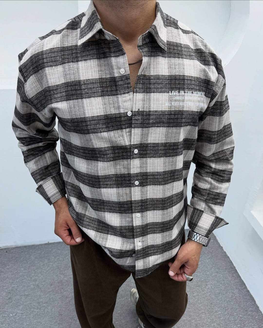 Erkek Oversize Kışlık Ekose Gömlek Pamuk Flanel Kumaş