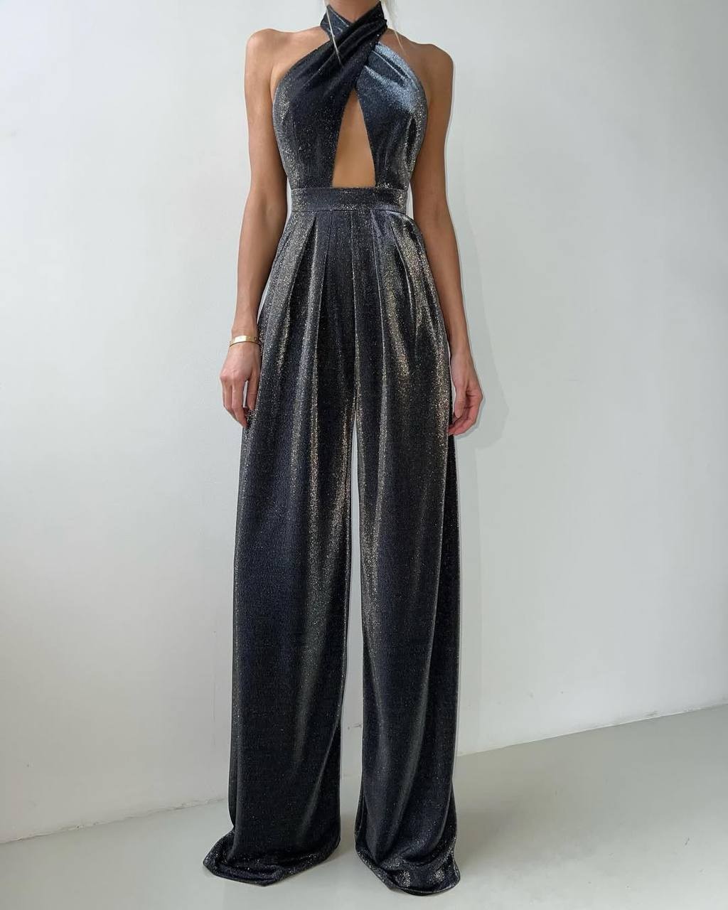 Alexandra Tasarım Simli Maxi Tulum