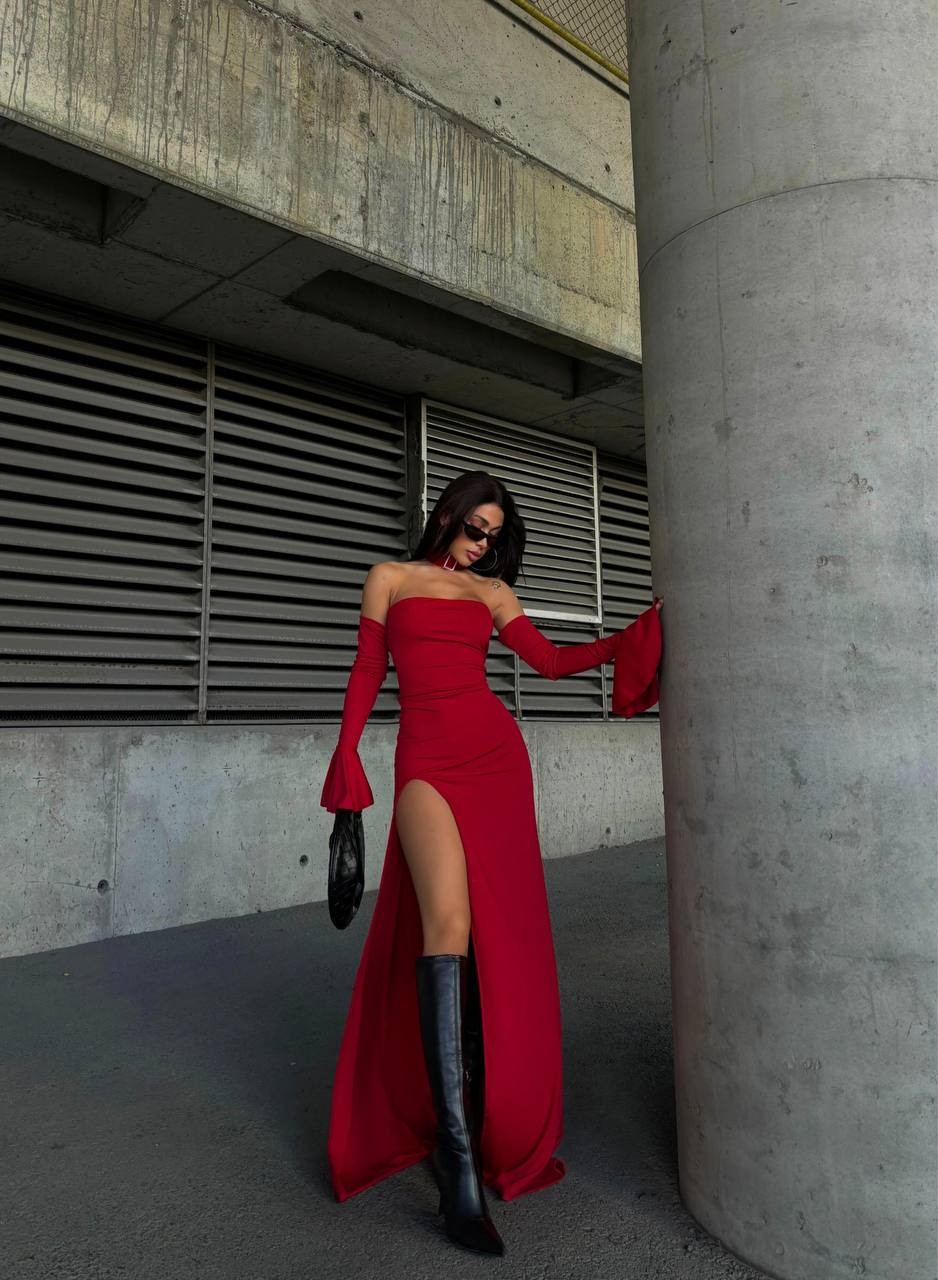 Pamela Aksesuarlı Maxi Boy Elbise
