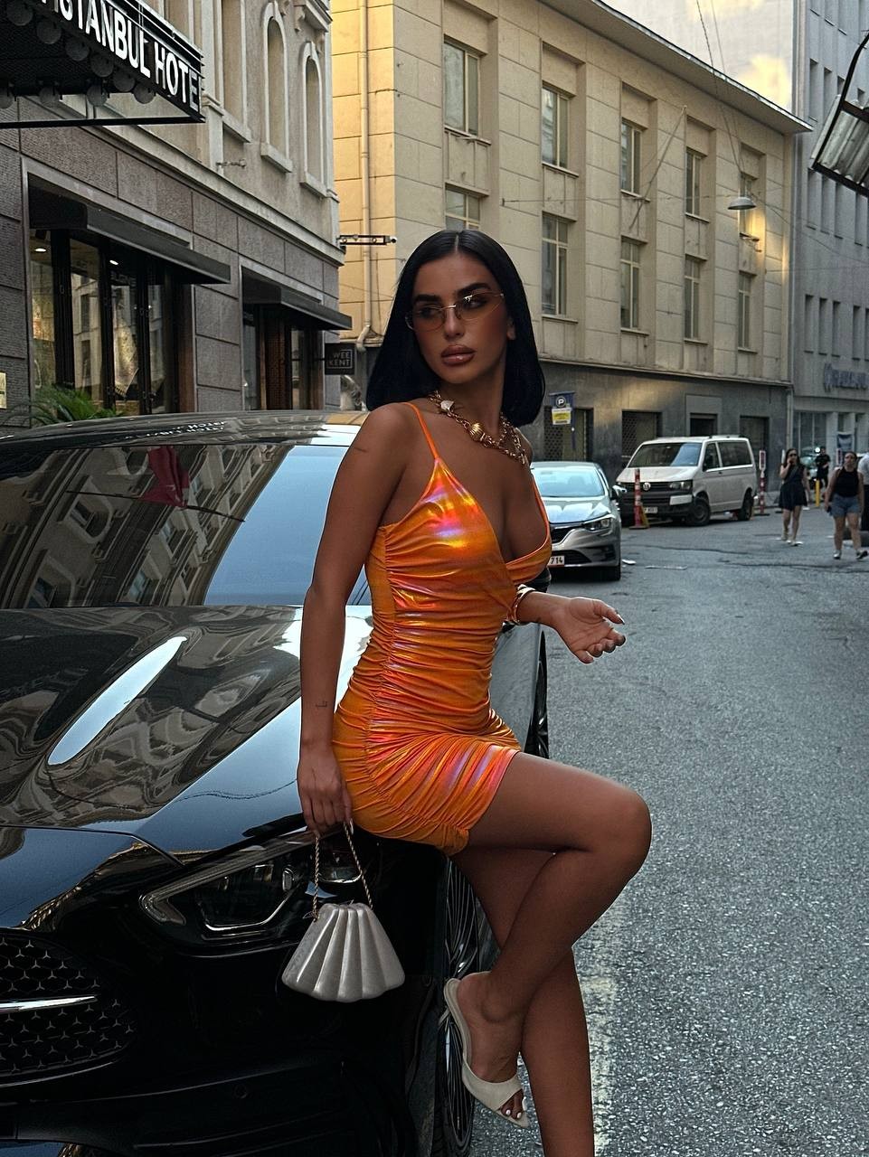 Arlene Parlak Tasarım Mini Elbise