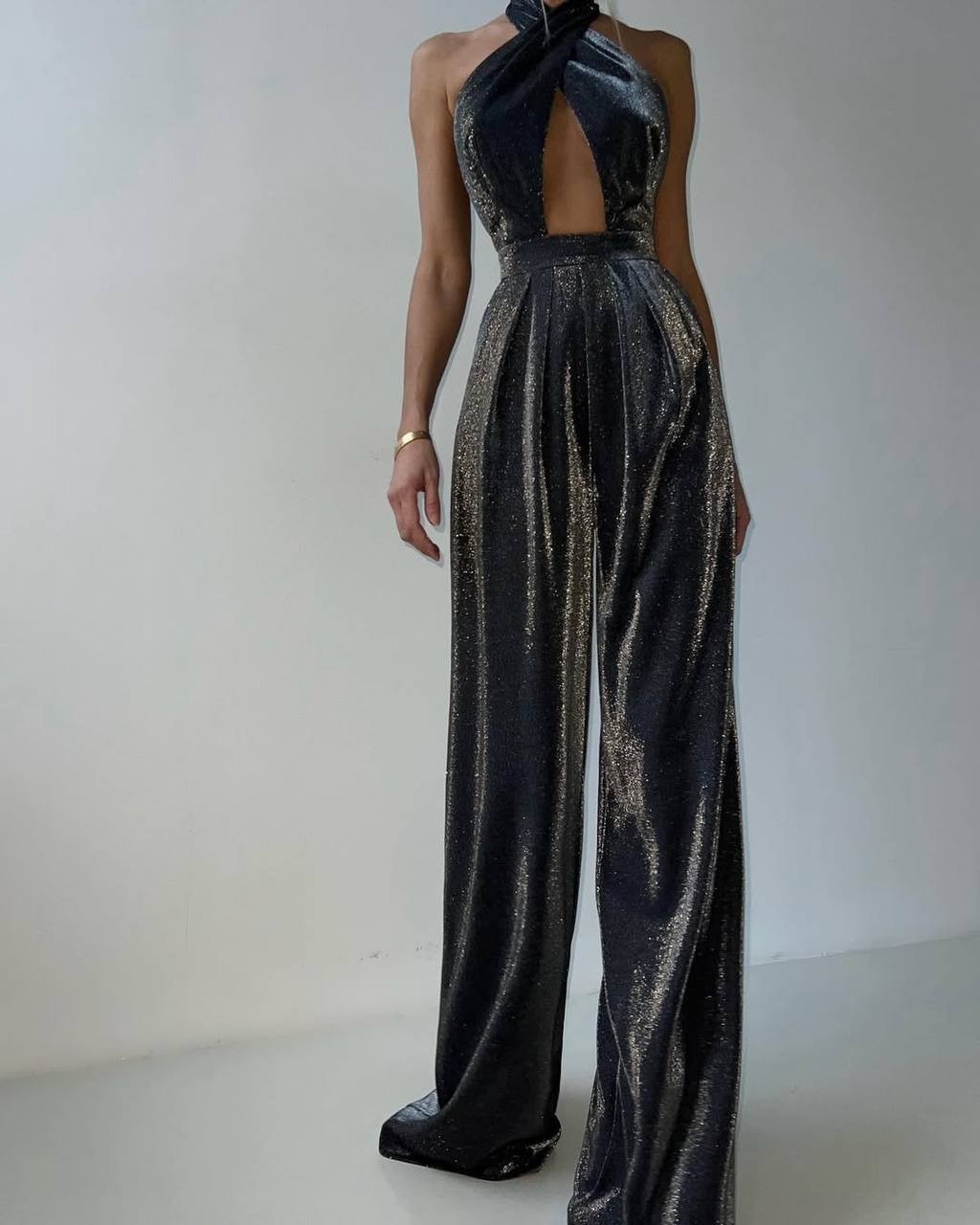 Alexandra Tasarım Simli Maxi Tulum