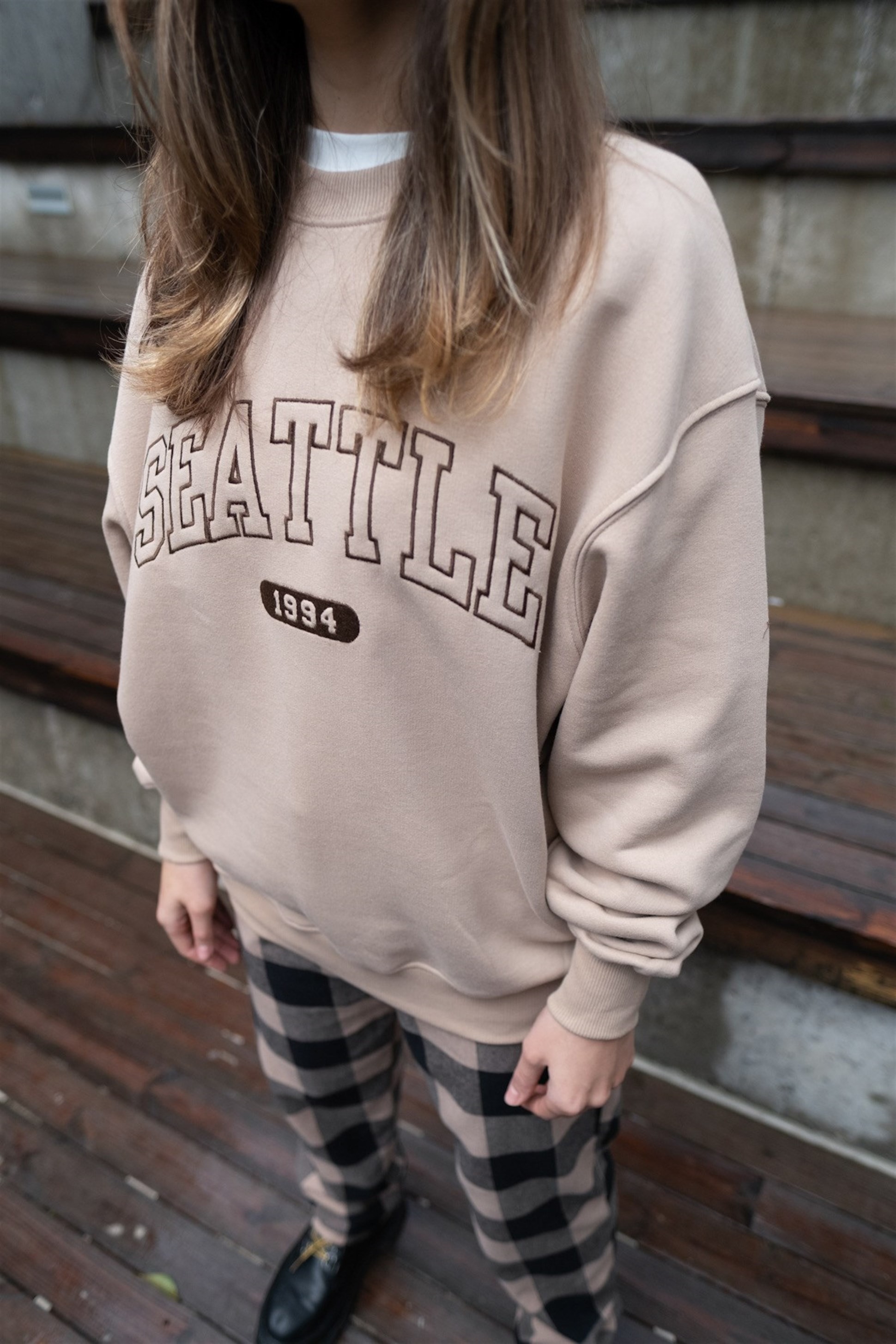 Seattle Oversize Sweat Sütlü Kahve