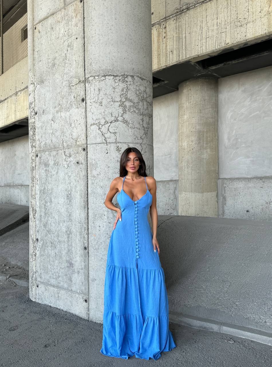 Catalina Keten Maxi Boy Elbise