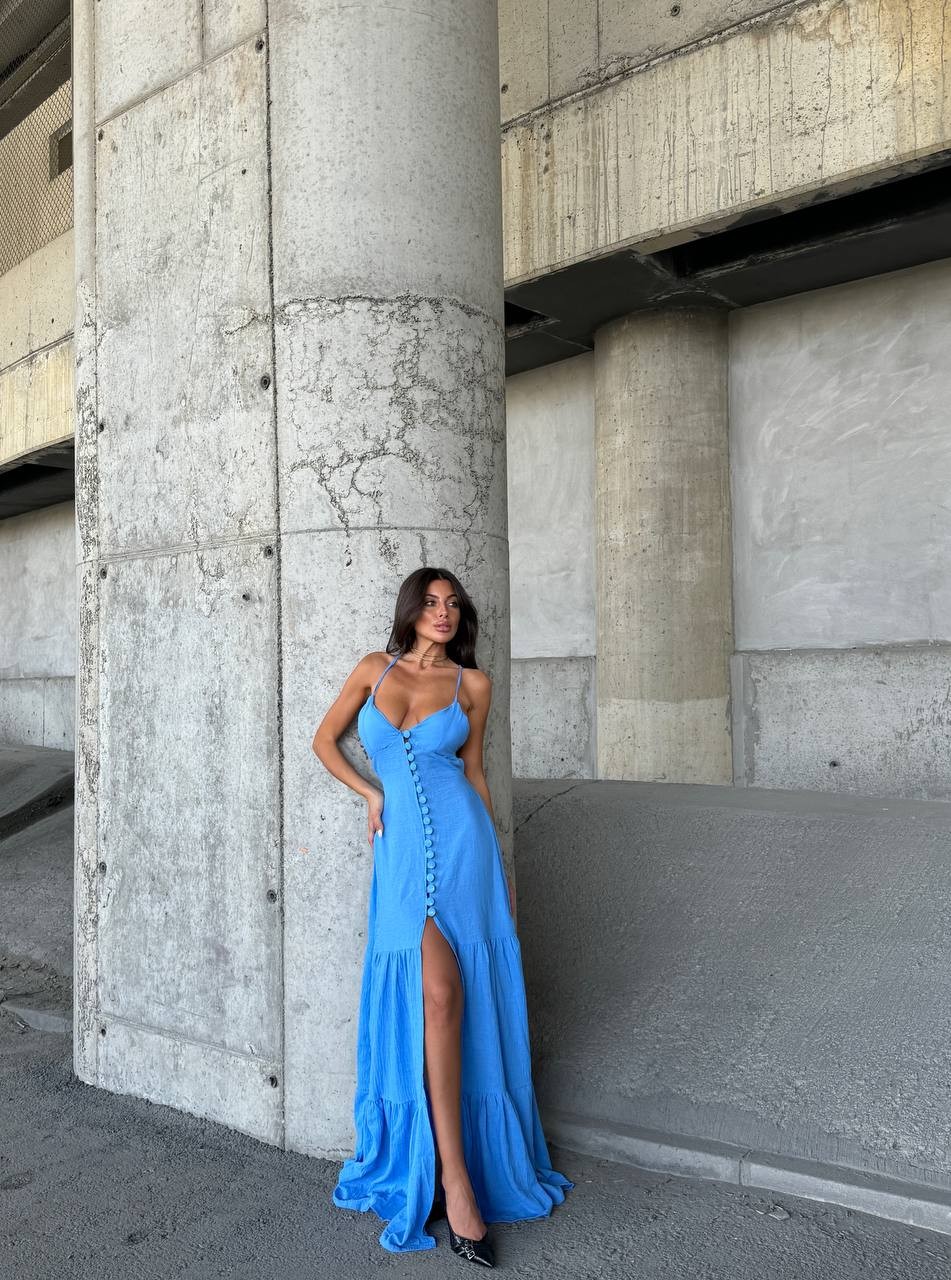 Catalina Keten Maxi Boy Elbise