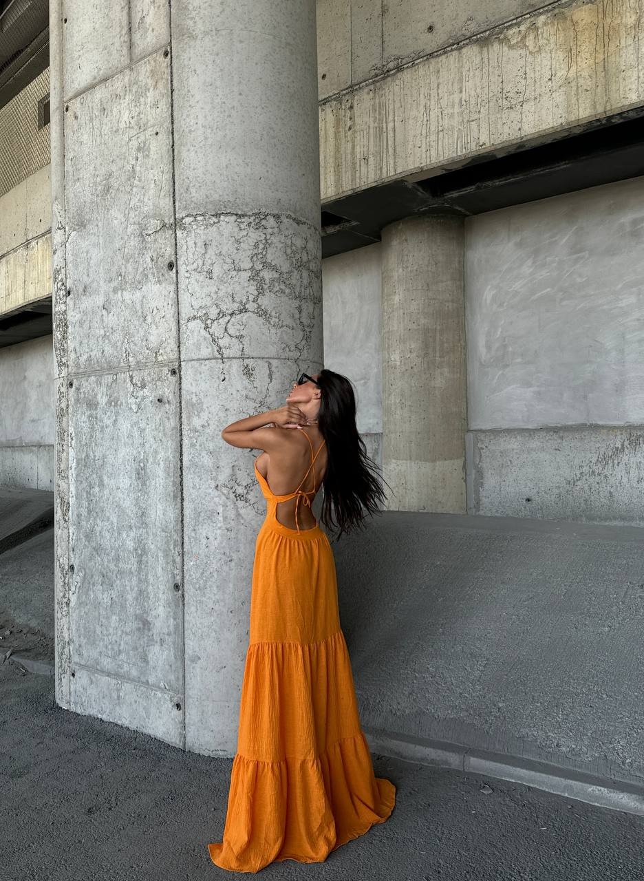 Catalina Keten Maxi Boy Elbise
