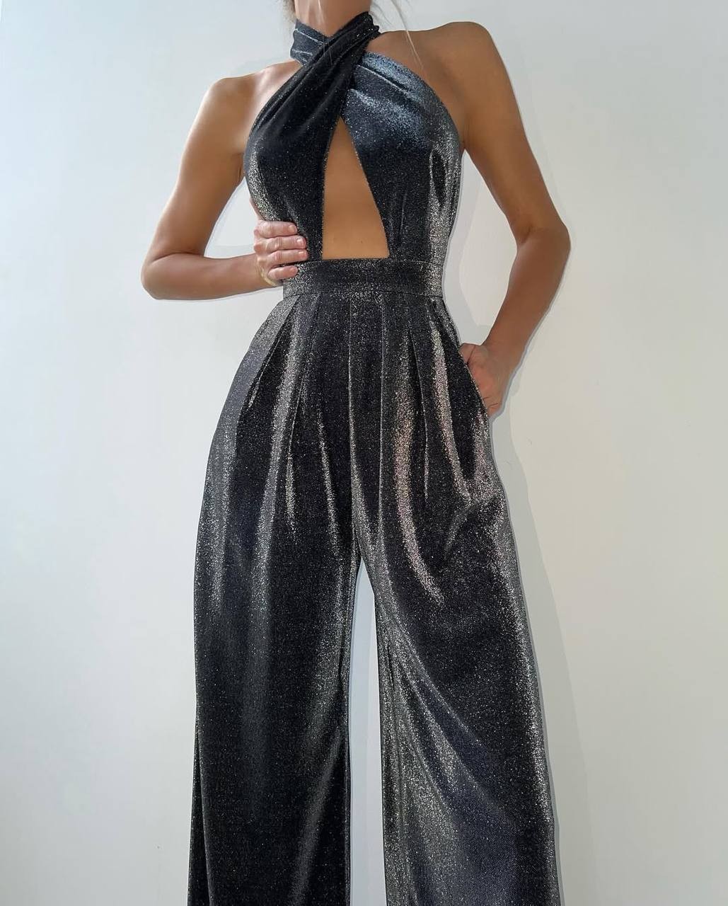 Alexandra Tasarım Simli Maxi Tulum