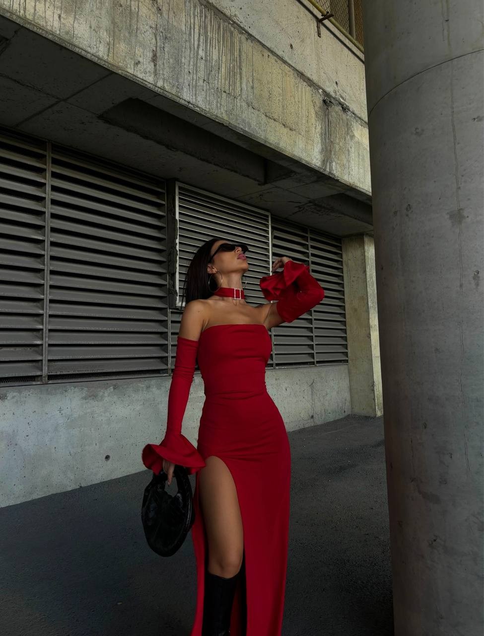 Pamela Aksesuarlı Maxi Boy Elbise