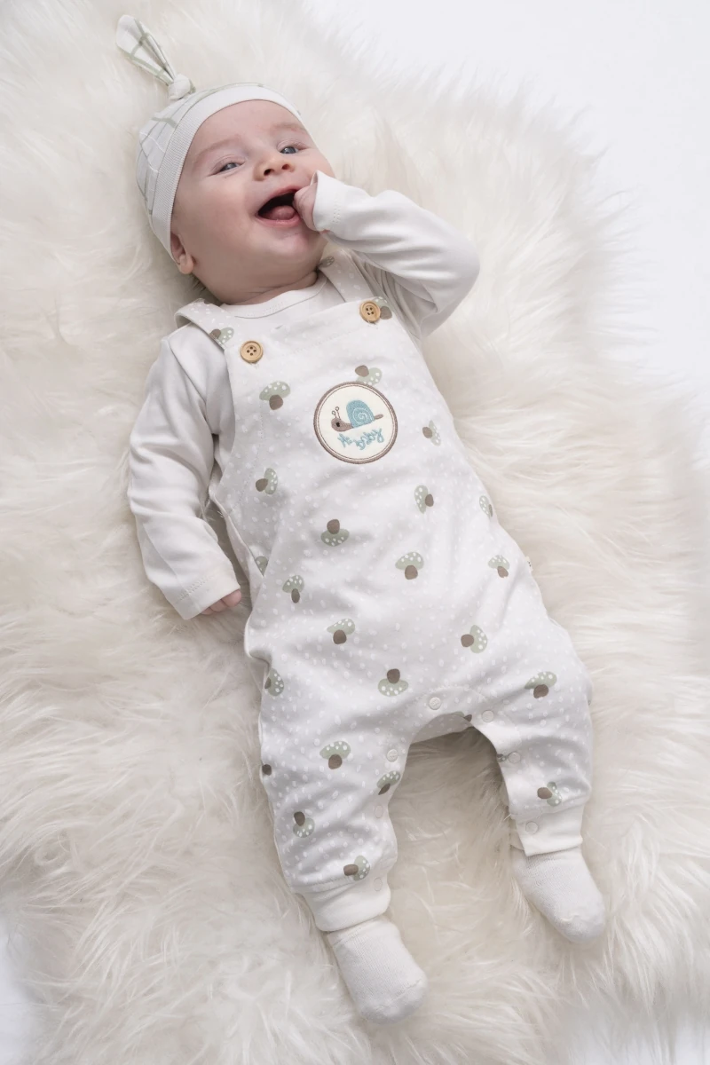 Mantar Desenli Unisex Salopet Takımı