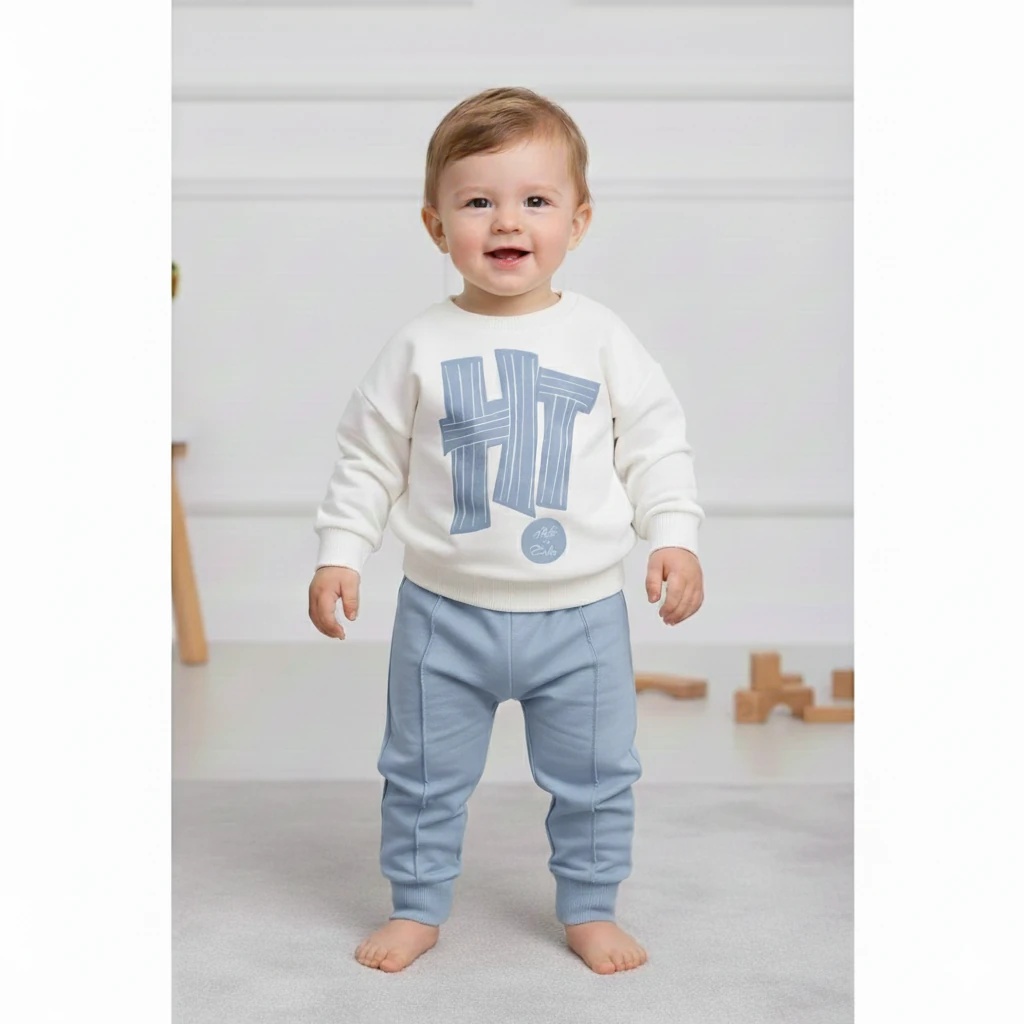 Unisex ''Hi'' 2'li Takım - Mavi