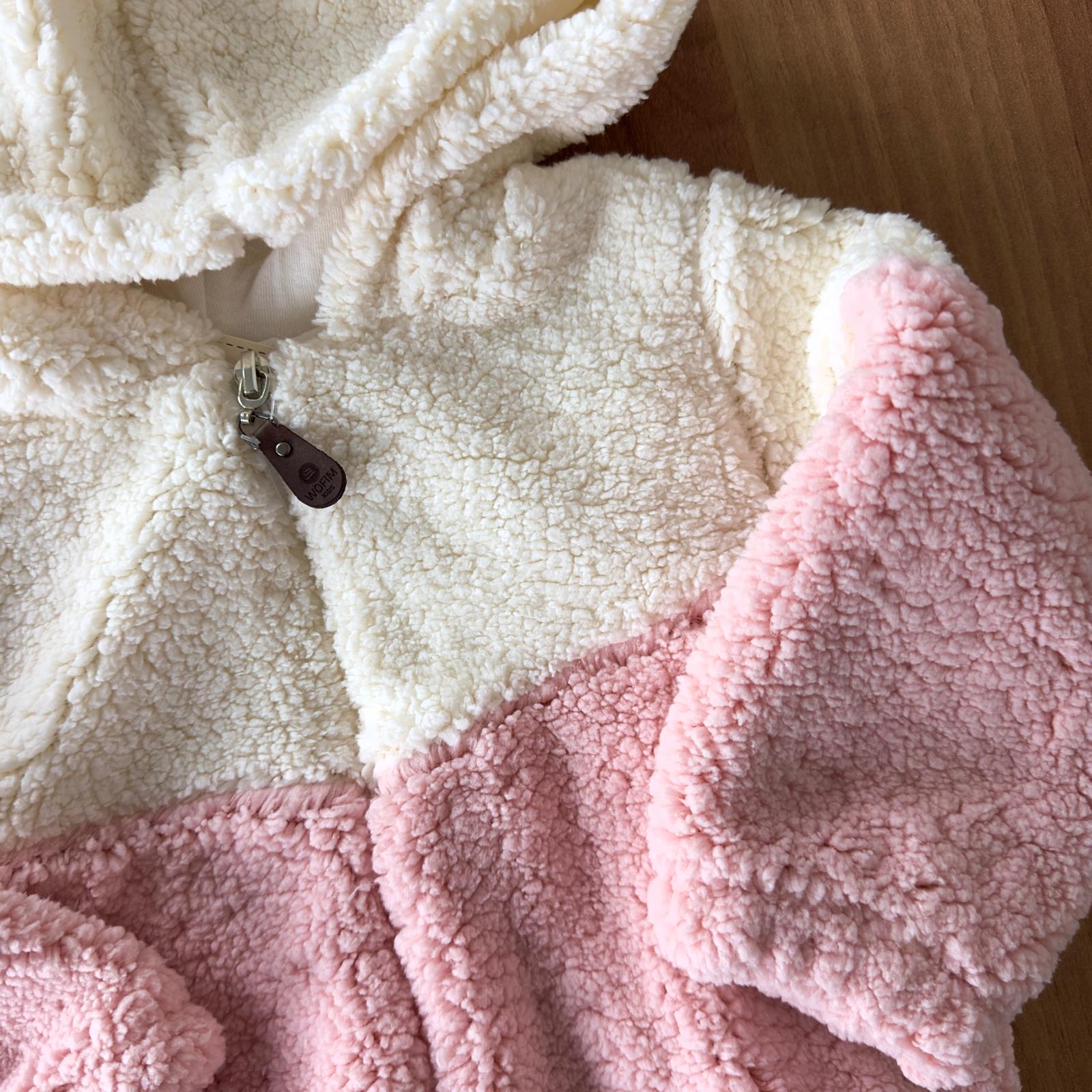 Kapüşonlu Welsoft Kız Bebek Montu