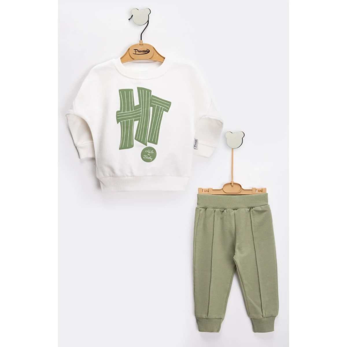 Unisex ''Hi'' 2'li Takım - Haki