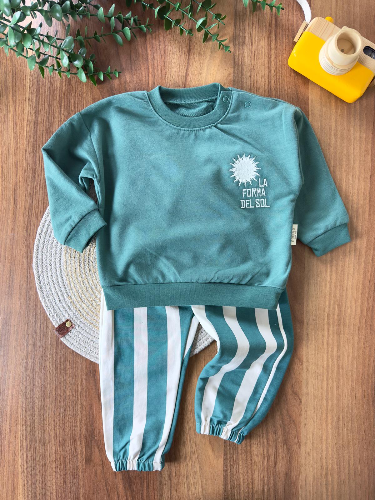 Roma ''La Forma Del Sol'' Erkek Bebek İkili Takım - Yeşil