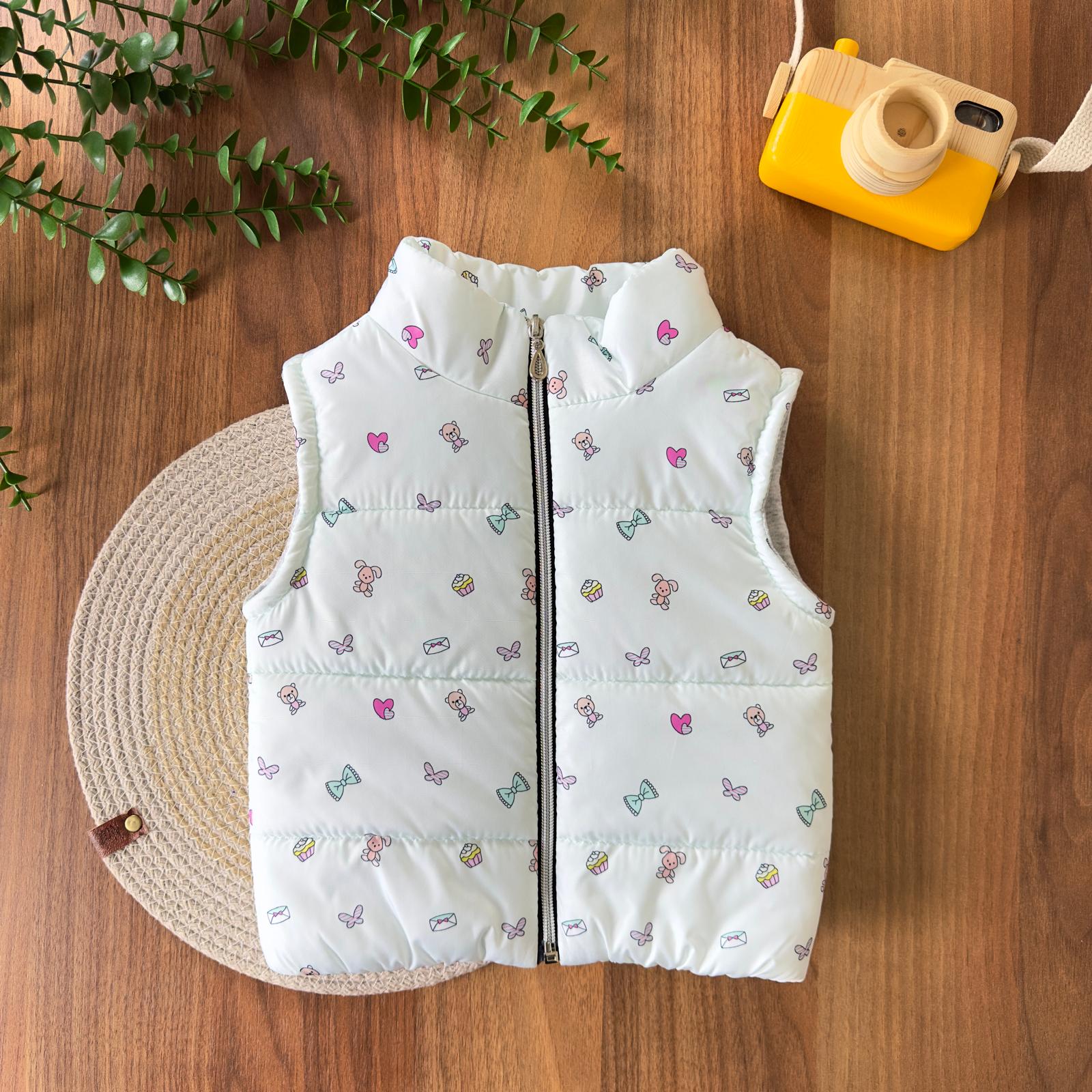 Ekru Kum Saati Desenli Kız Bebek Şişme Yelek