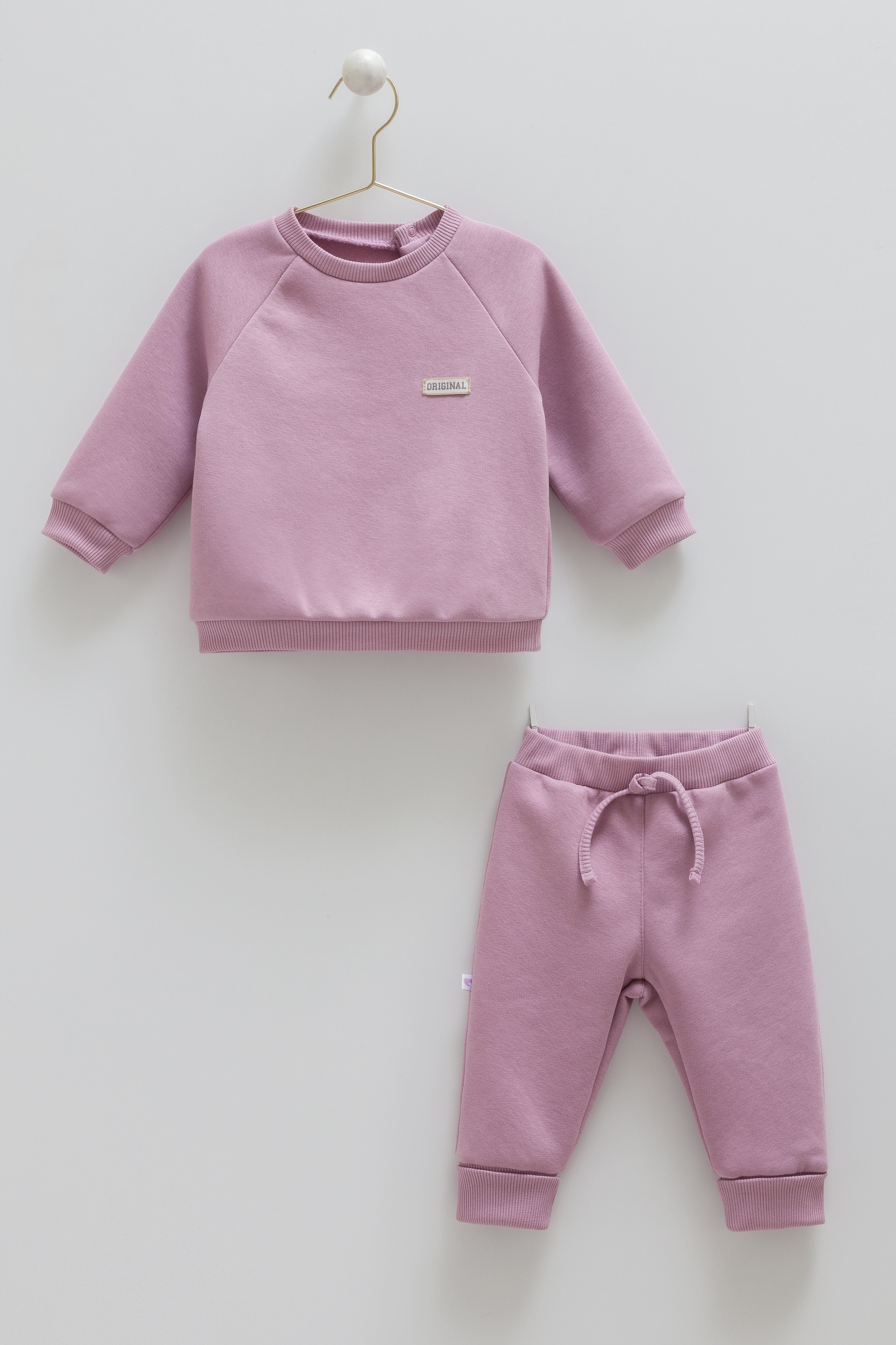 1883- Premium %100 Pamuklu Kız Bebek Basic 2'li Takım - Lila