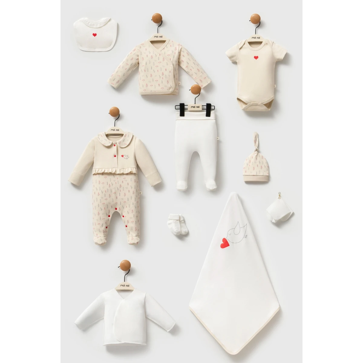 Kokina Desenli Kız Bebek 10'lu Hastane Çıkış Seti