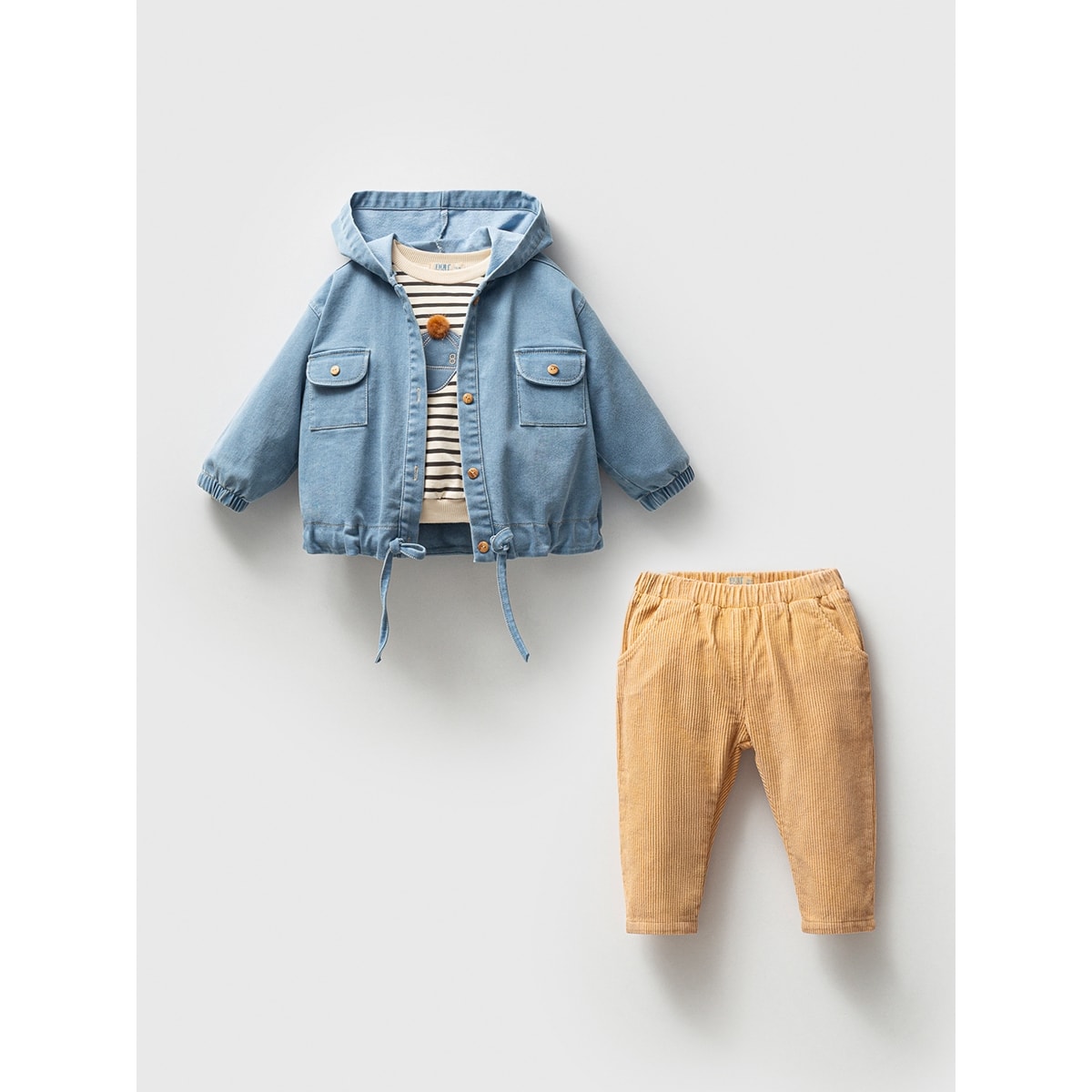 9313- Unisex Kot Ceketli 3'lü Takım