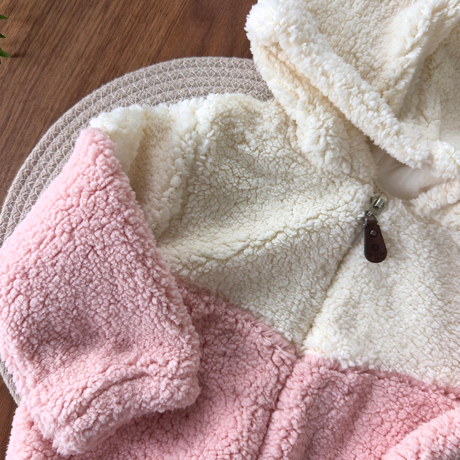 Kapüşonlu Welsoft Kız Bebek Montu