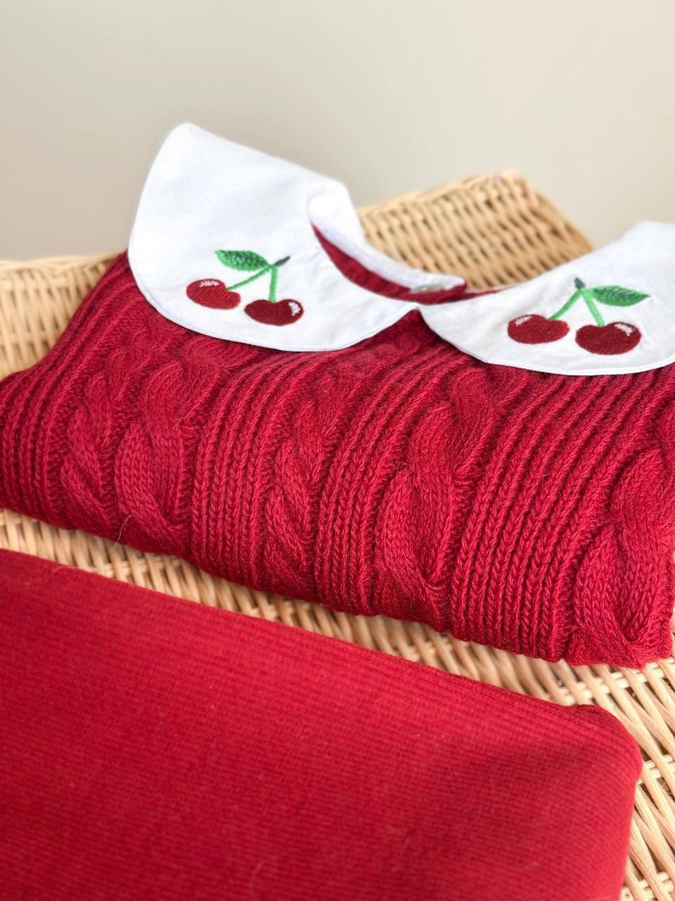 Cherry Yaka İspanyol Paça 3'lü Triko Takım