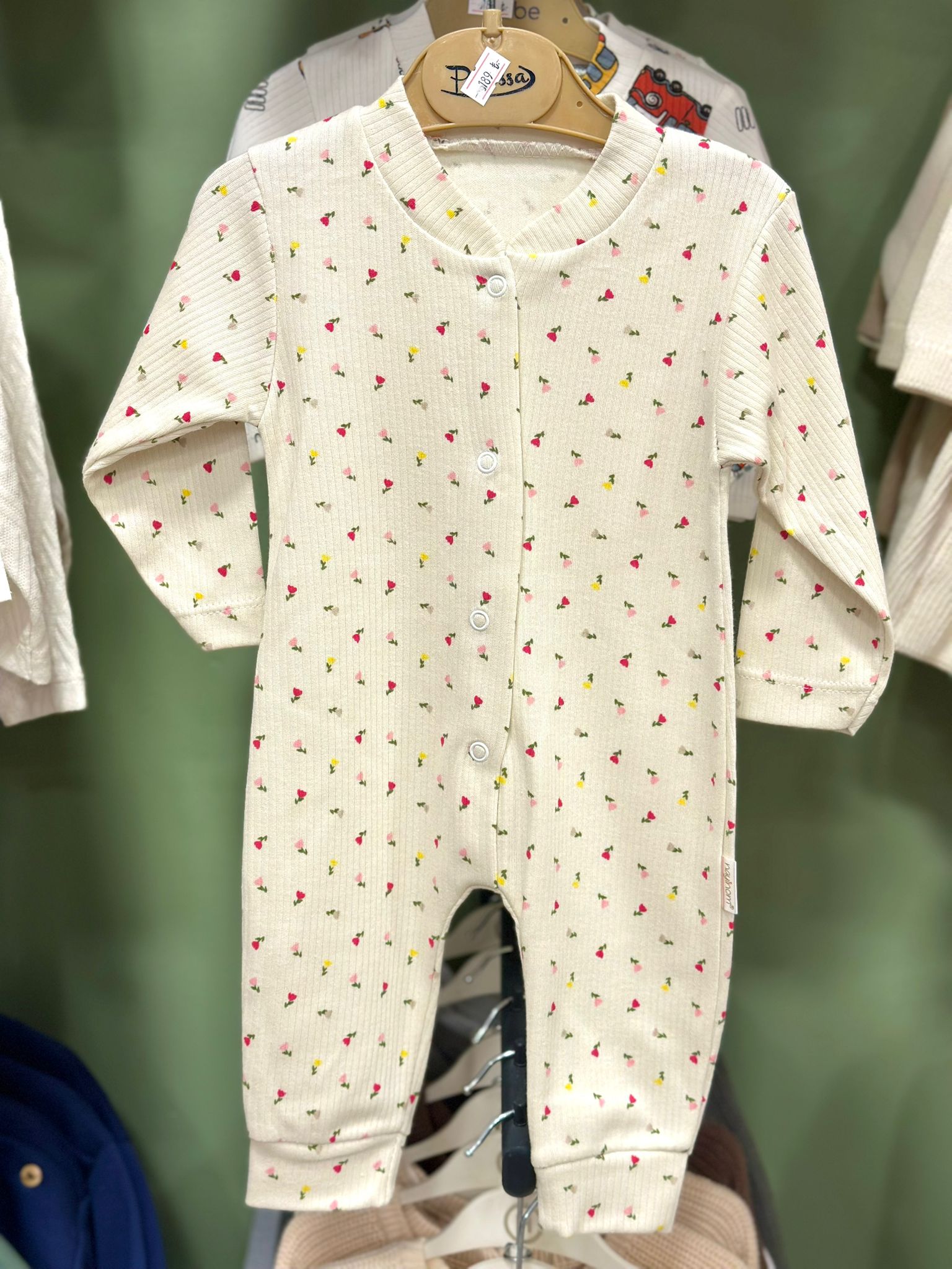 Kız Bebek Lale Desenli Patiksiz Tulum