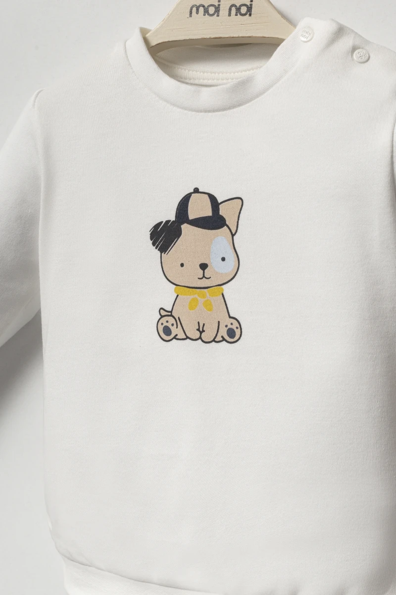 Denim Ceketli Erkek Bebek 3'lü Takım