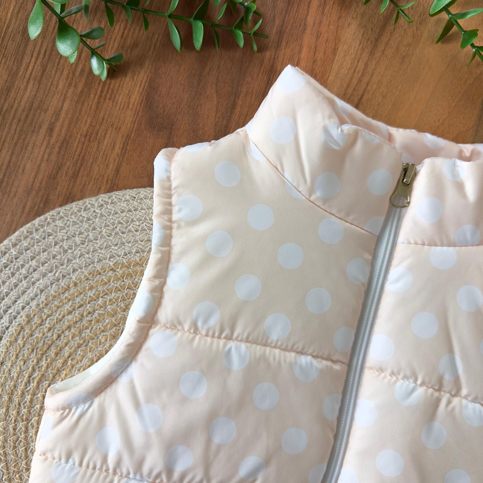 Puantiyeli Somon Renk Kız Bebek Şişme Yelek