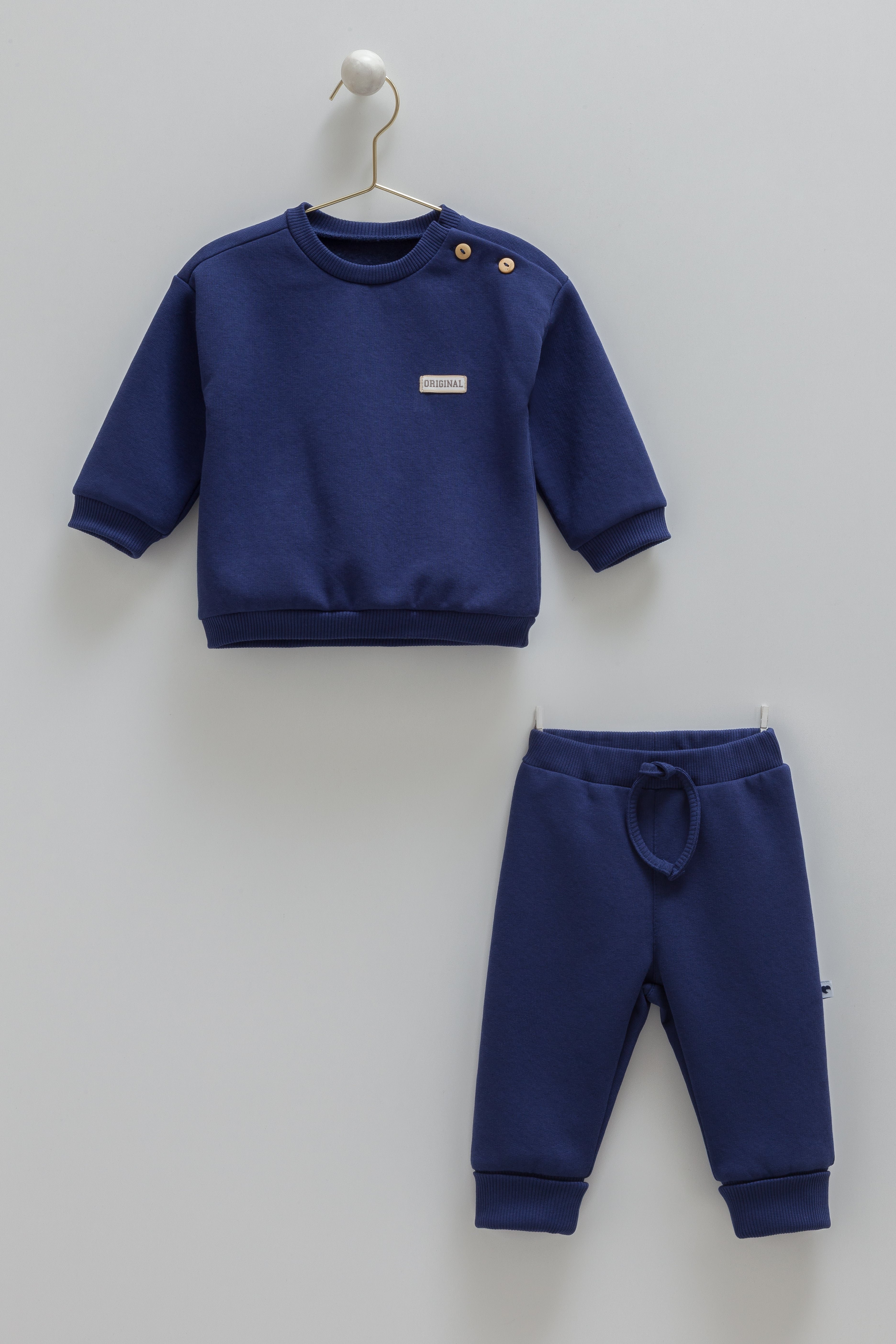 1882- Premium %100 Pamuklu Erkek Bebek Basic 2'li Takım - İndigo