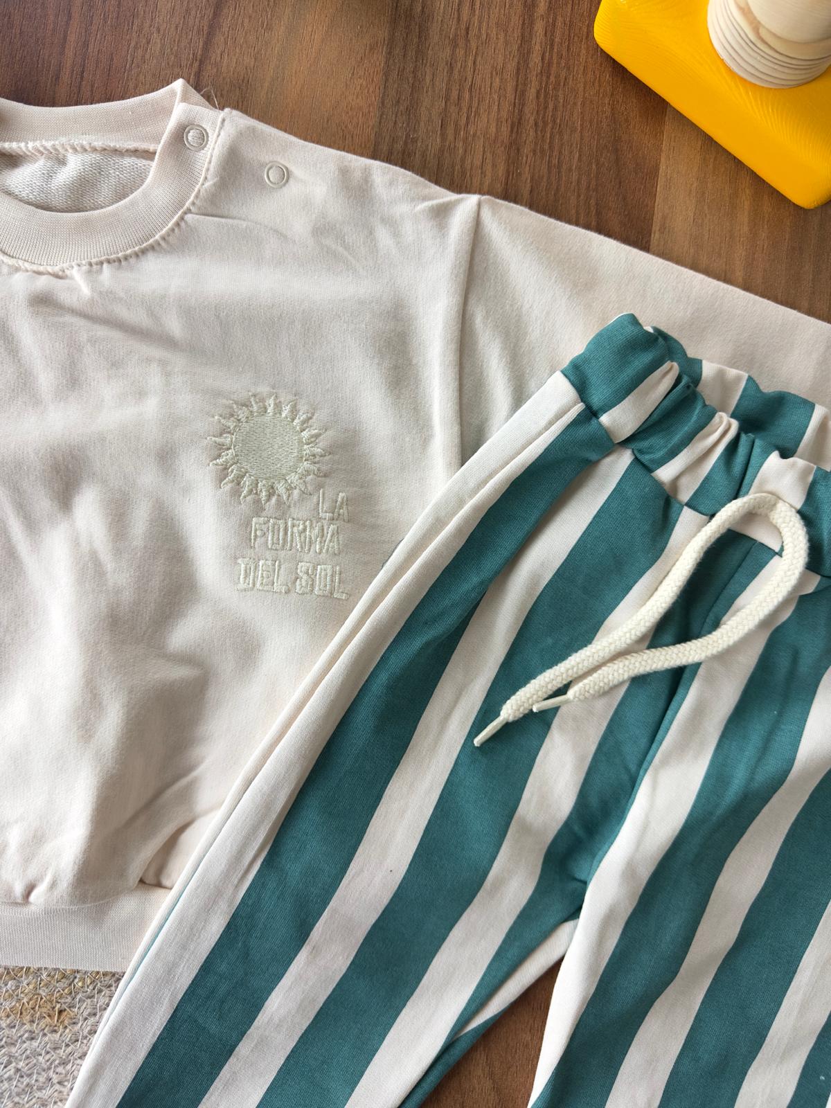 Roma ''La Forma Del Sol'' Erkek Bebek İkili Takım - Beyaz