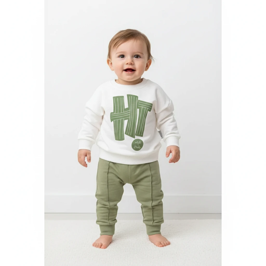 Unisex ''Hi'' 2'li Takım - Haki