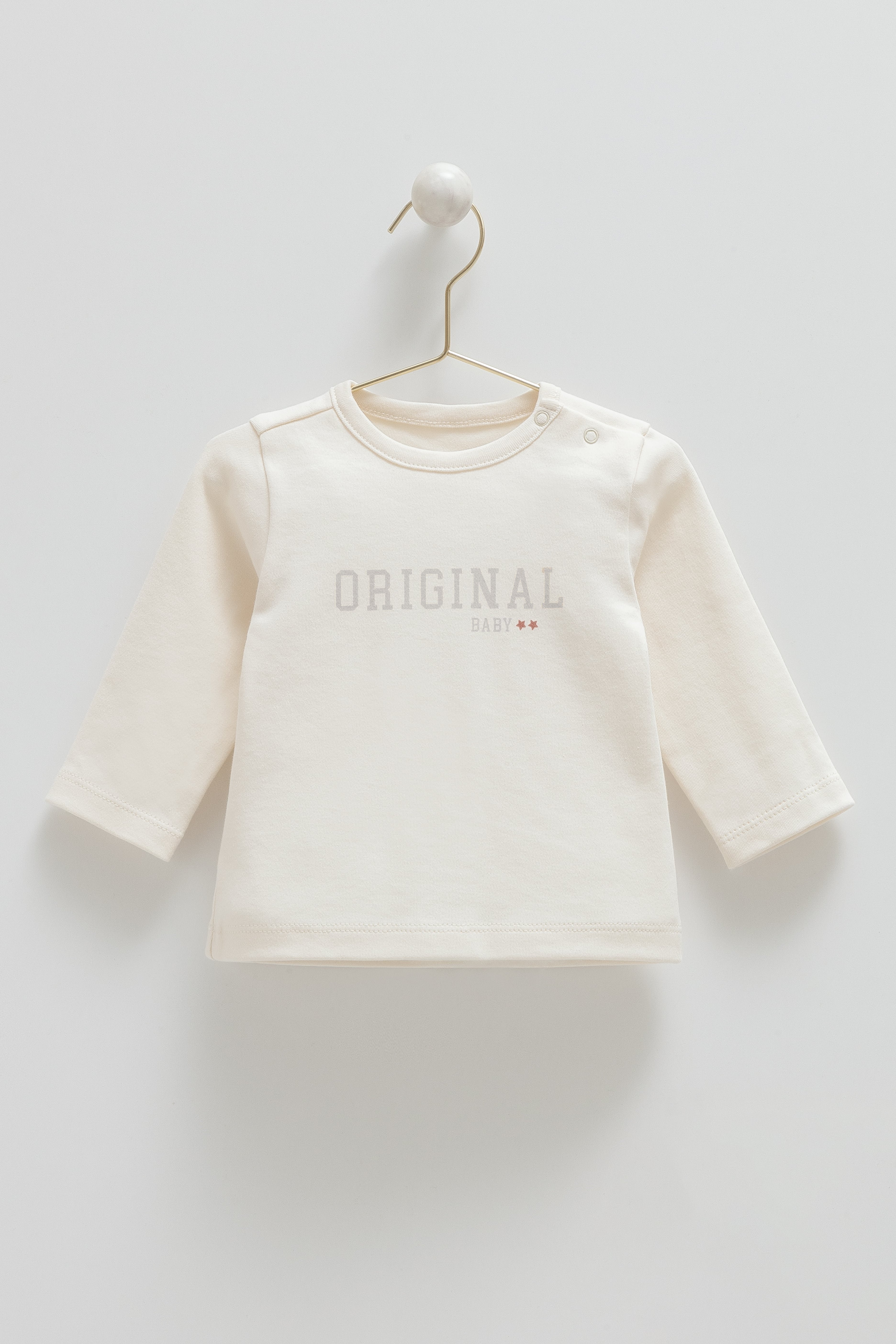 1896- Premium %100 Pamuklu Erkek Bebek Basic 3'lü Takım - Ekru