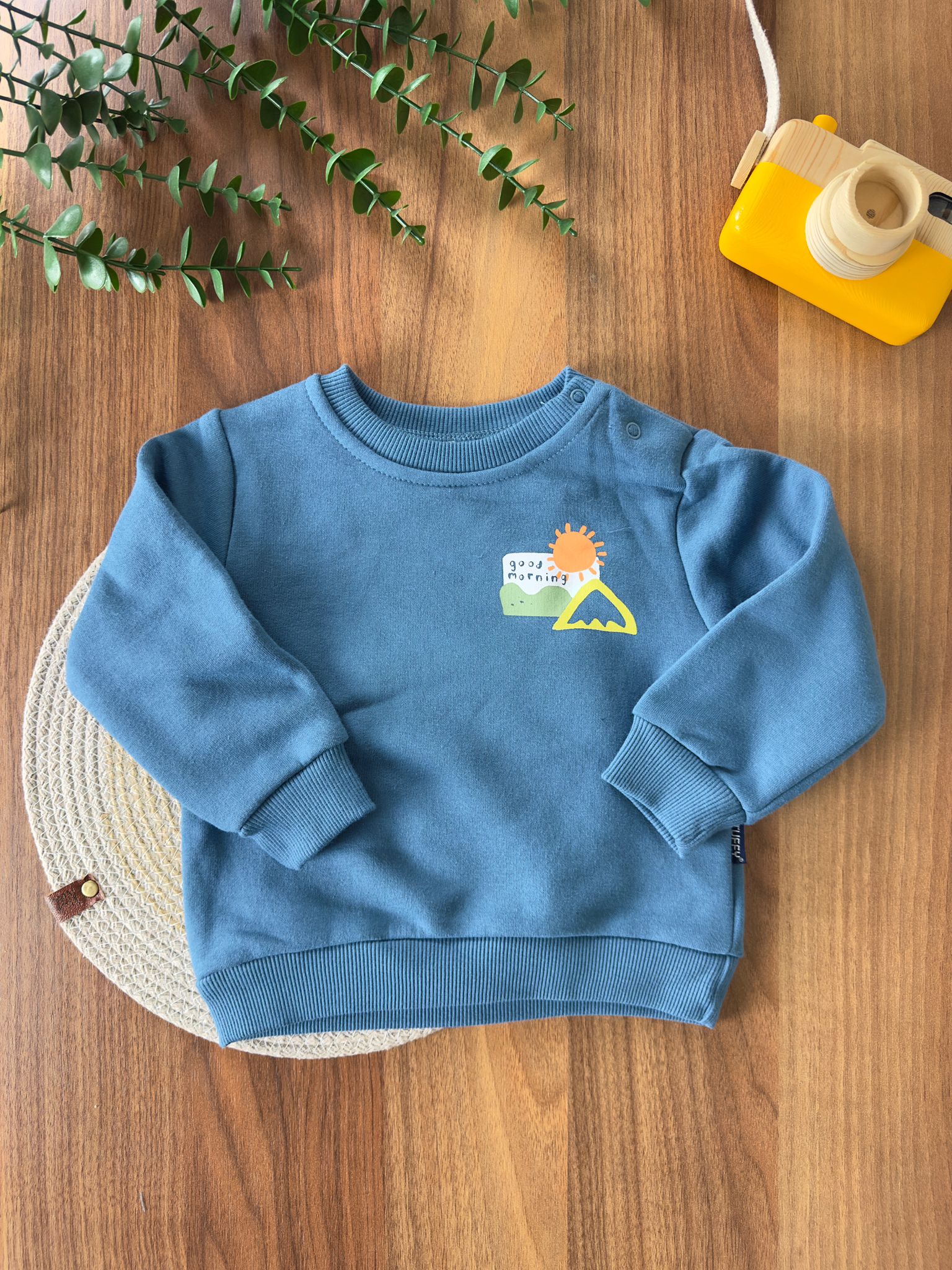 Erkek Bebek Şardonlu Sweat - Mavi