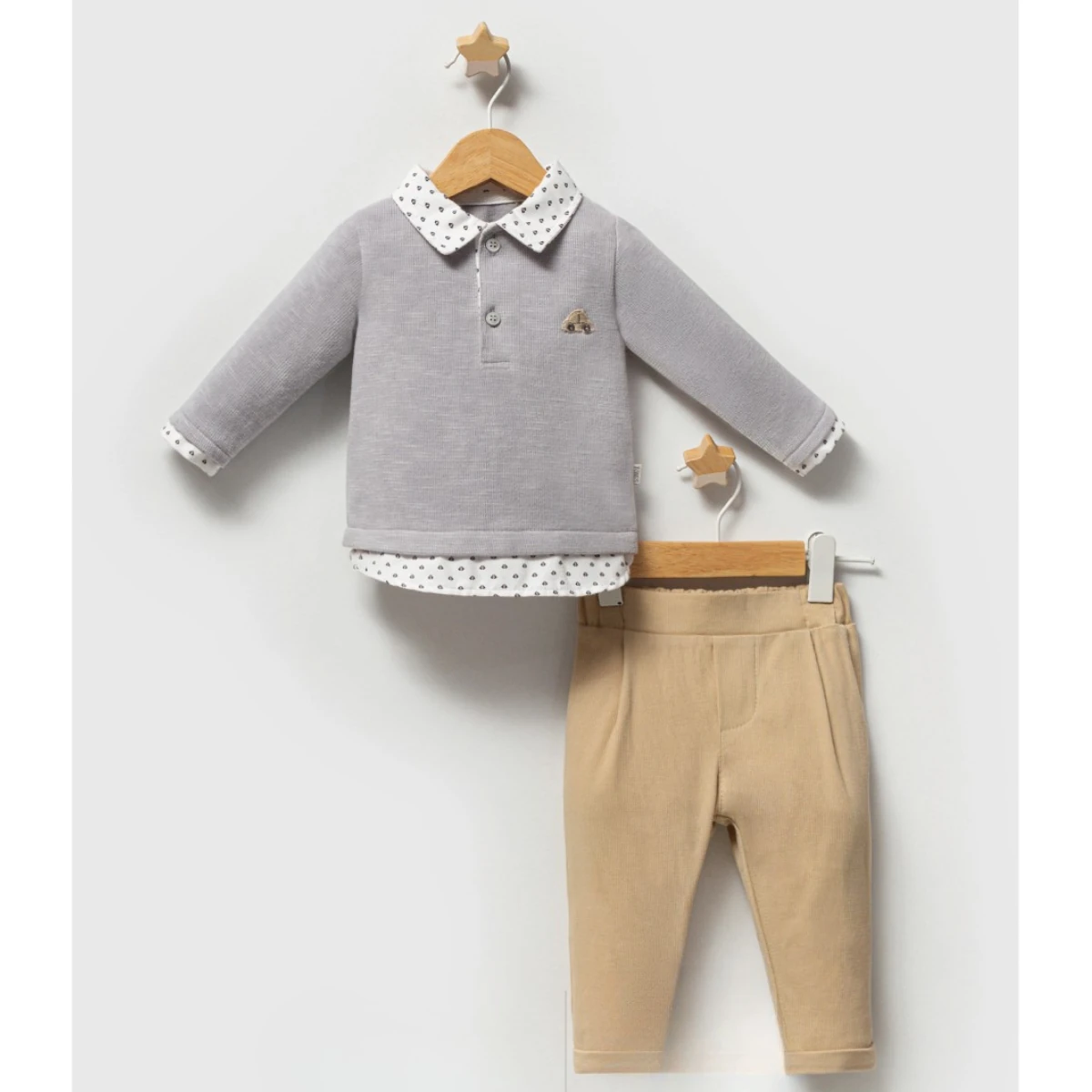 ''King Boy'' Erkek Bebek 2'li Takım - Gri