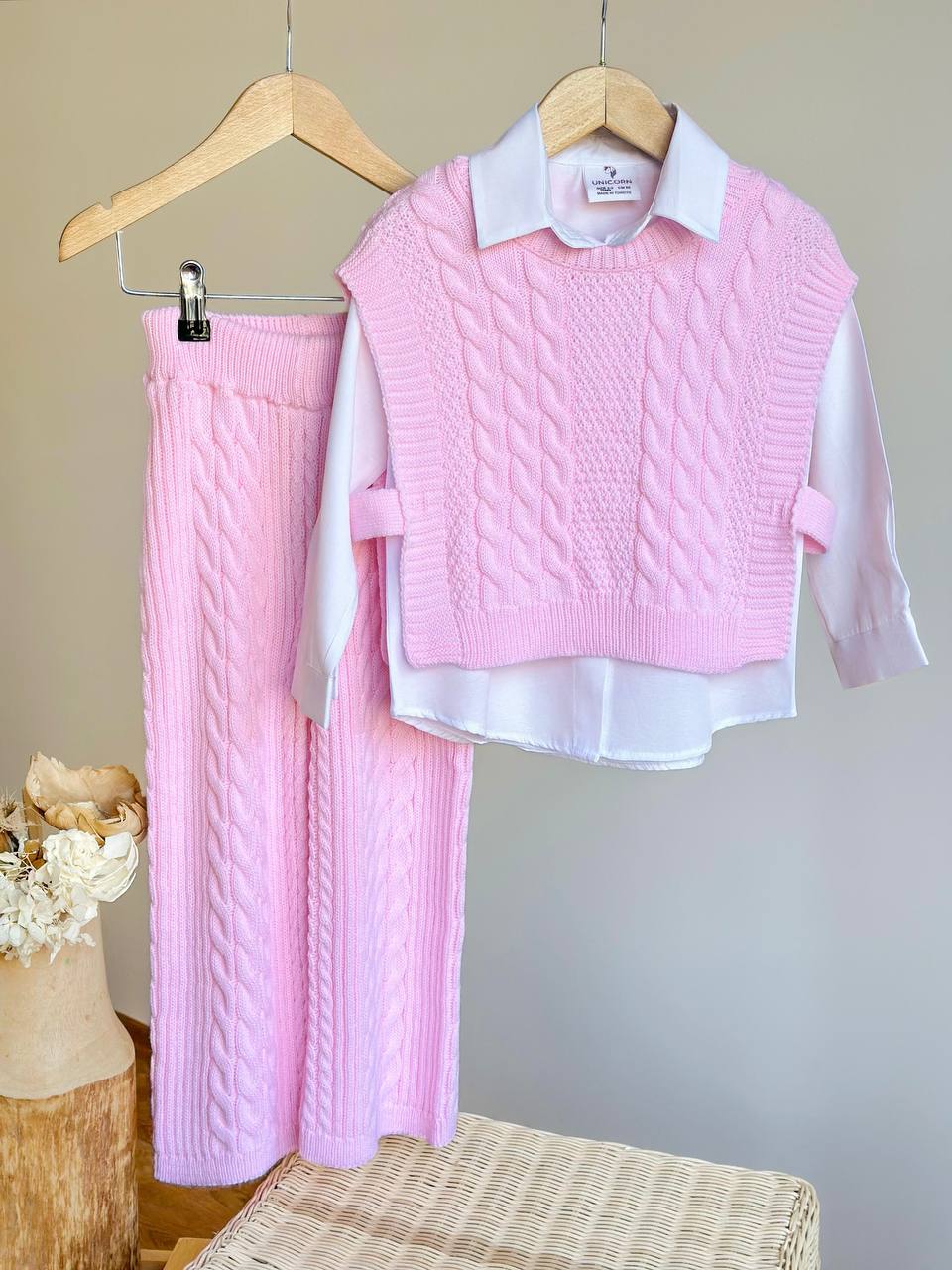 Cherry/Pink Lady Kız Çocuk Triko 3'lü Takımı - Pembe