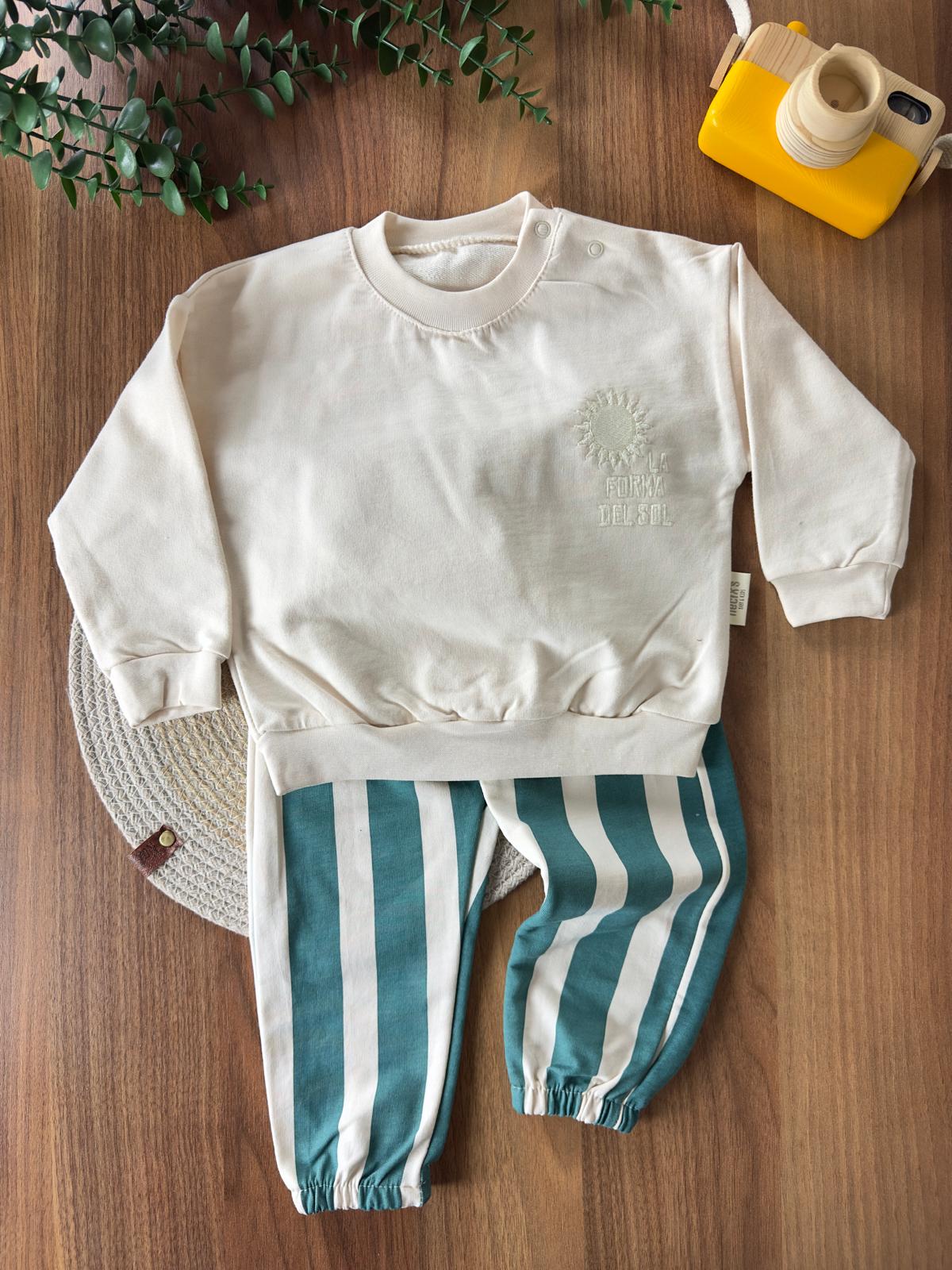 Roma ''La Forma Del Sol'' Erkek Bebek İkili Takım - Beyaz