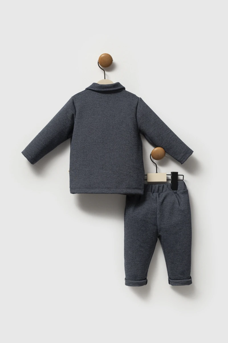 Denim Ceketli Erkek Bebek 3'lü Takım