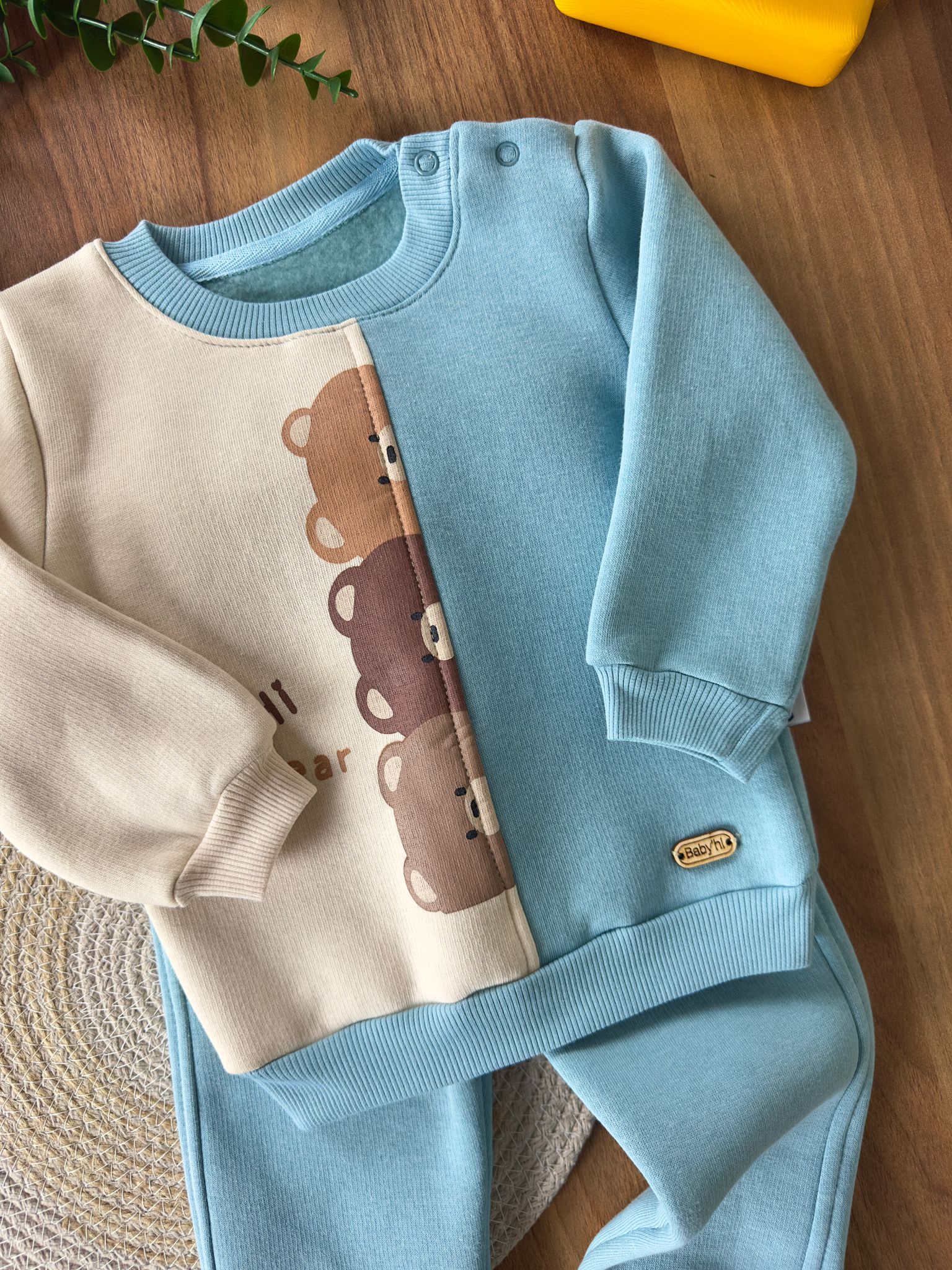 ''Hi Bear'' Erkek Bebek İkili Takım - Mavi