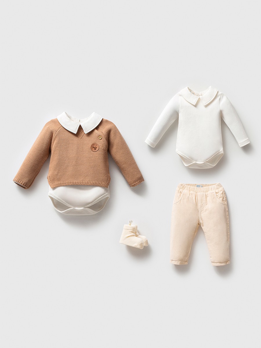 9308- Premium Triko Kazak,Body,Pantolon, Çorap Seti