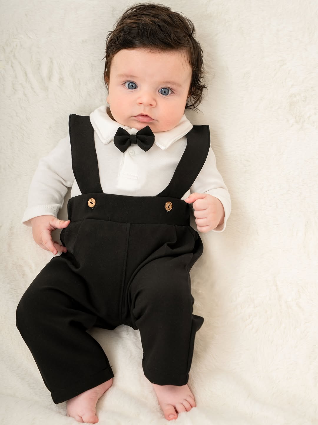 %100 Organik Pamuklu Kürklü Premium Erkek Bebek 3'lü Takımı