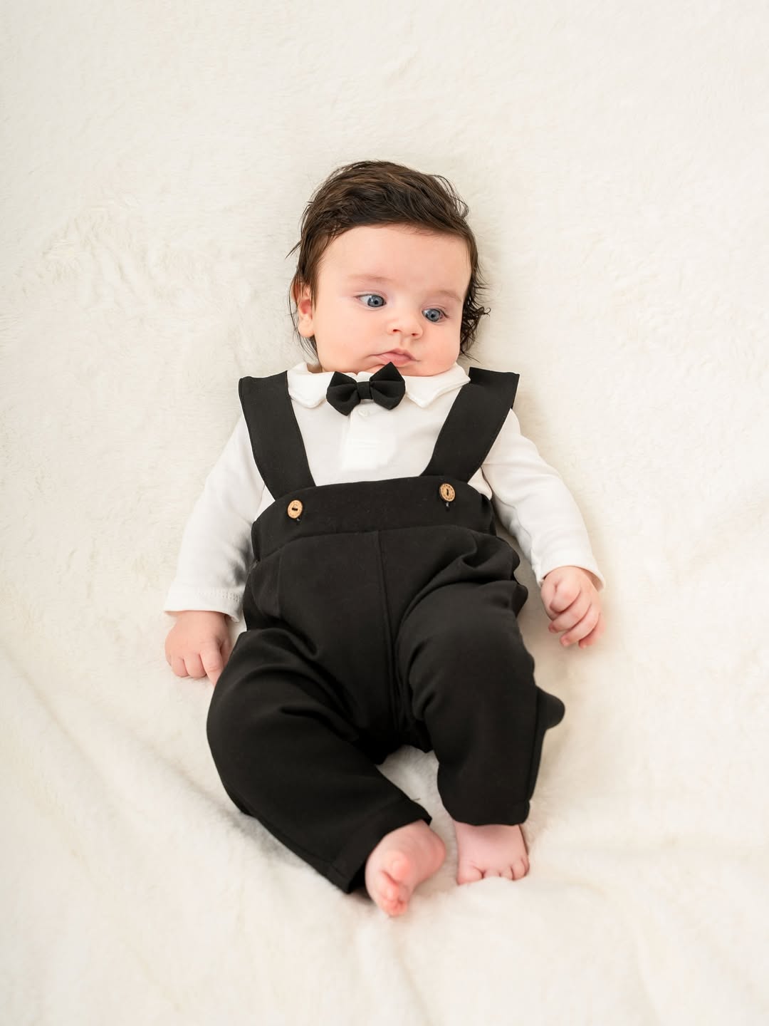 %100 Organik Pamuklu Kürklü Premium Erkek Bebek 3'lü Takımı