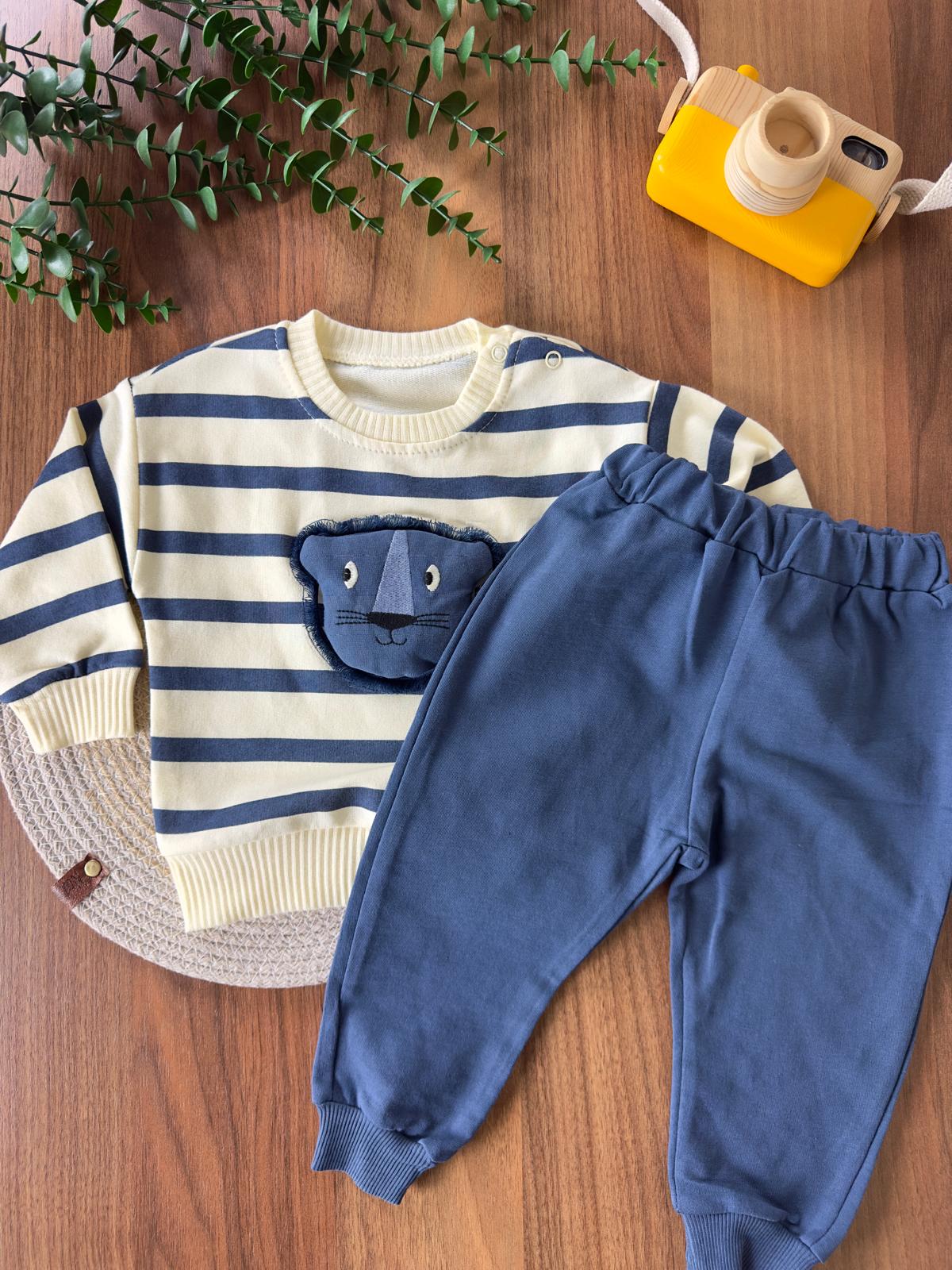 Aslan Aplikeli Erkek Bebek İkili Takım