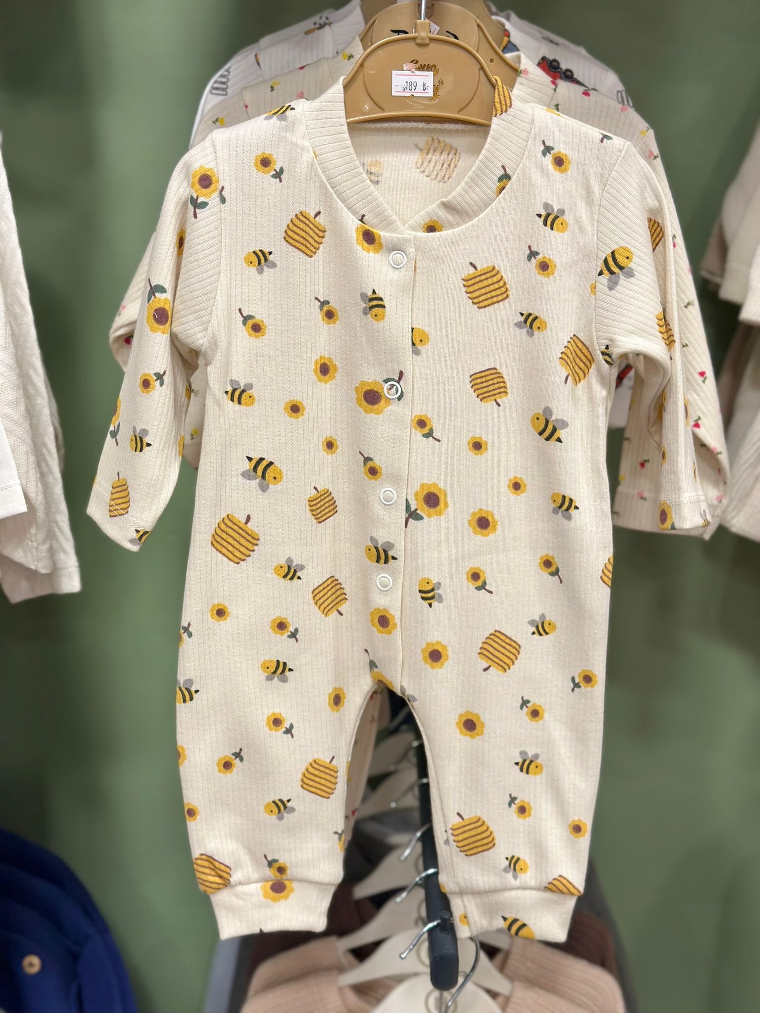 Unisex Arı Desenli Patiksiz Tulum