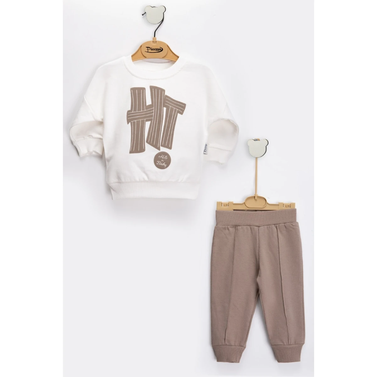 Unisex ''Hi'' 2'li Takım - Kahverengi